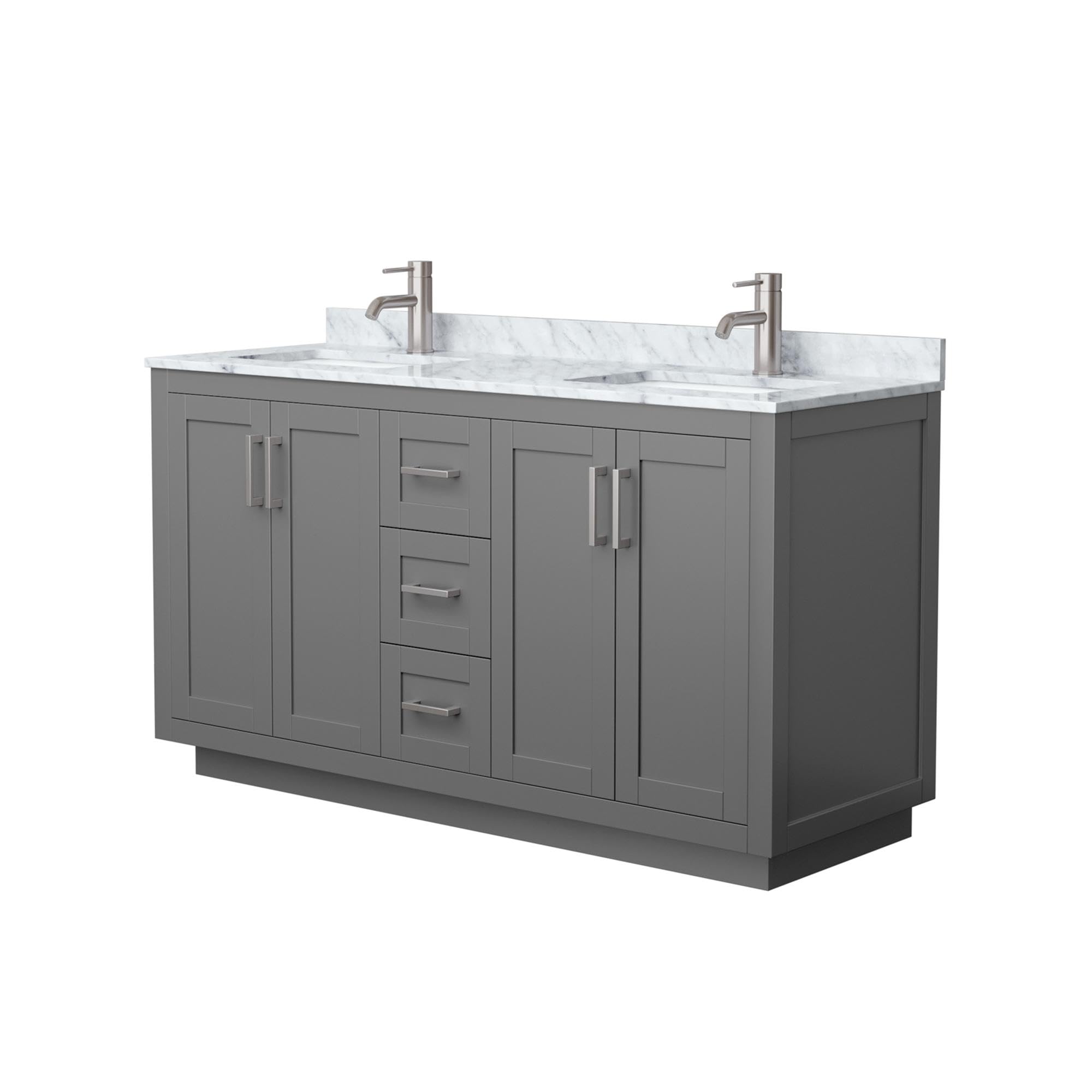 Wyndham Collection WCF292960DKGCMUNSMXX Miranda Vanity Set with Mirror - Dark Gray Bathroom Furniture for Modern Home Decor & Makeup Station