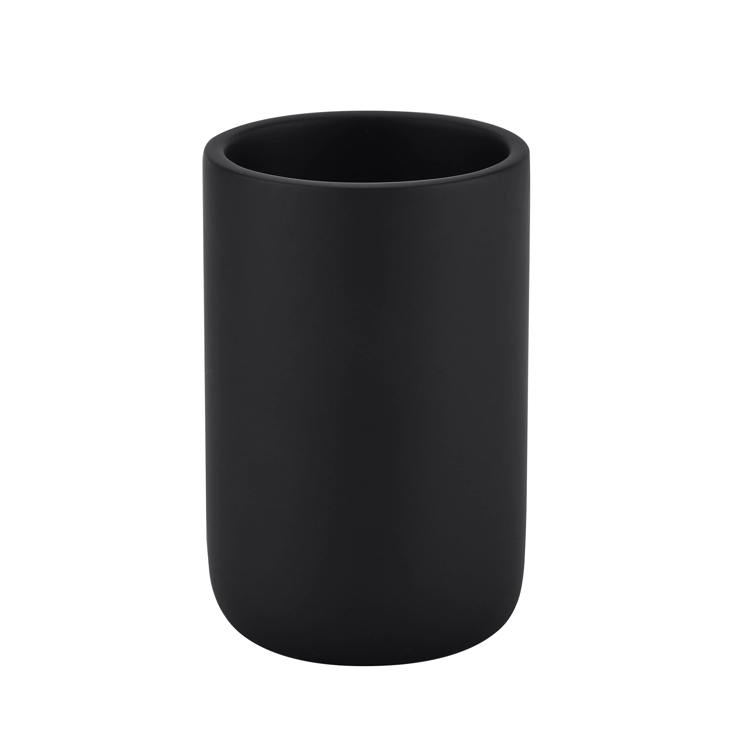Matte Black Resin Toothbrush Holder - Bathroom Organizer & Multifunctional Pencil Cup | Perfect for Bathroom Countertops, Office Desks, and Dorm Room Storage