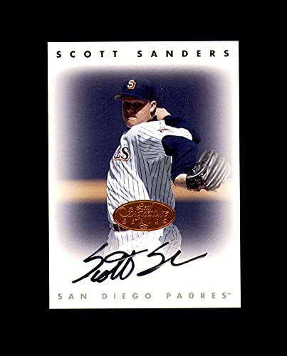 Scott Sanders 1996 Leaf Signature Autographed Baseball Card - San Diego Padres Player Collectible for Sports Memorabilia & Fan Display