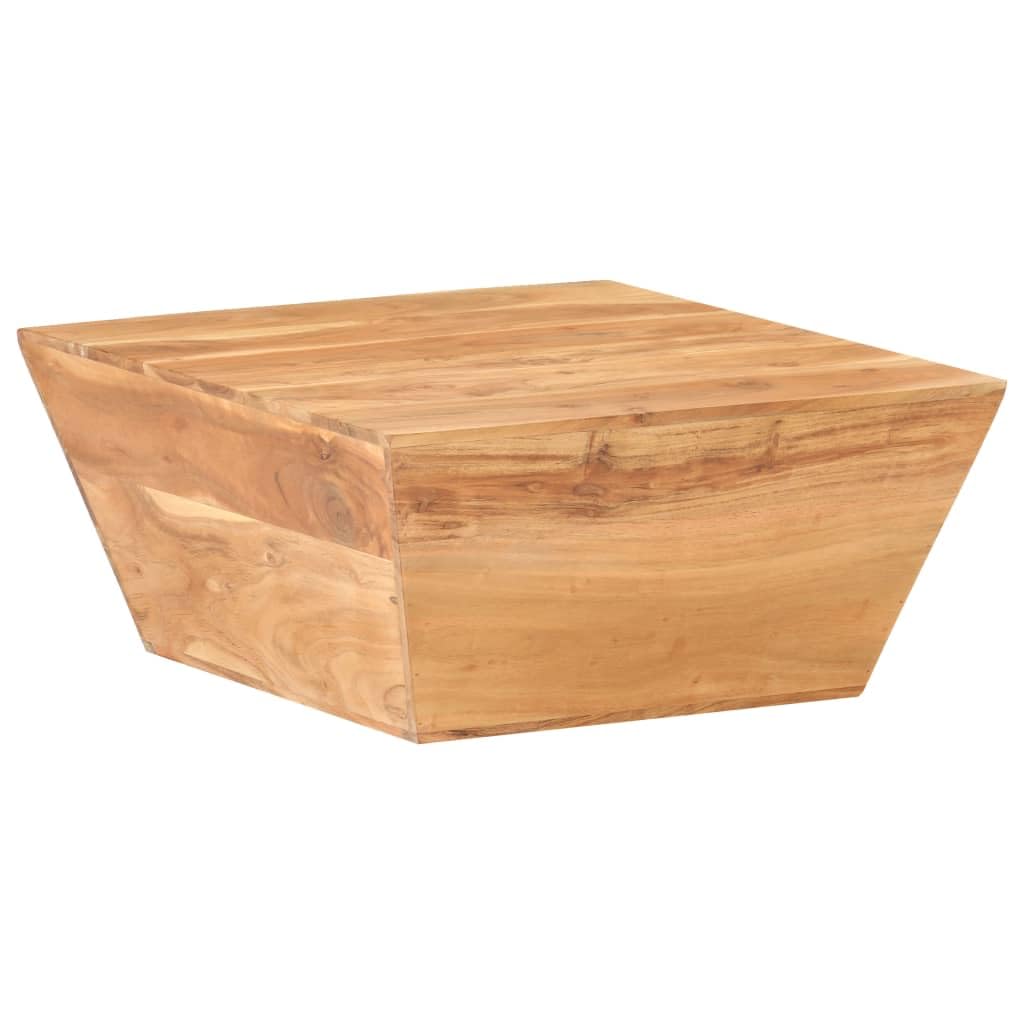 26x26x11.8 Inch V-Shaped Coffee Table - Solid Acacia Wood for Living Room, Lounge & Office