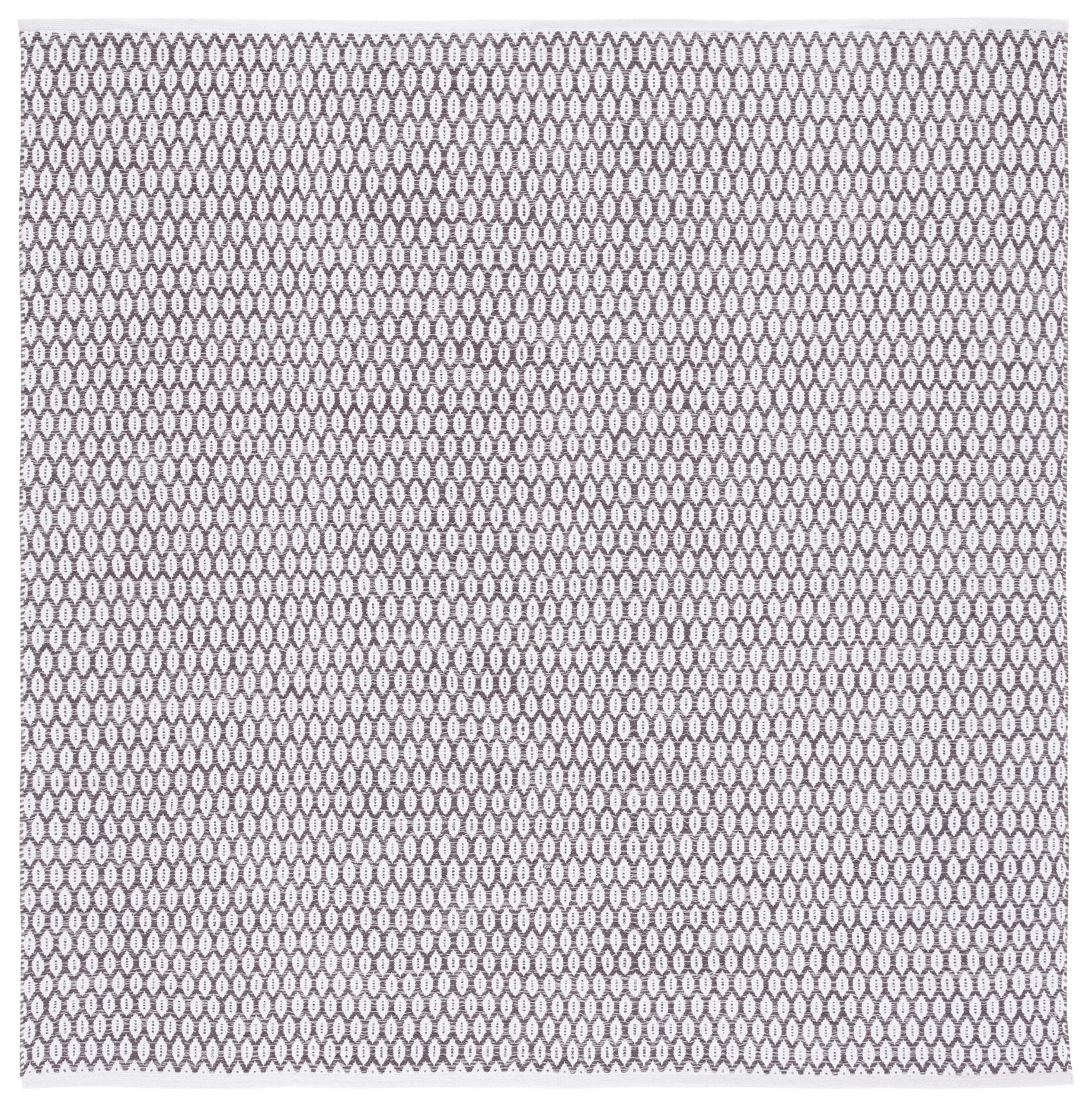 SAFAVIEH Montauk Collection MTK608J 6' x 6' Square Handmade Cotton Area Rug - Charcoal & Ivory - Perfect for Living Room, Dining Room & Bedroom Decor