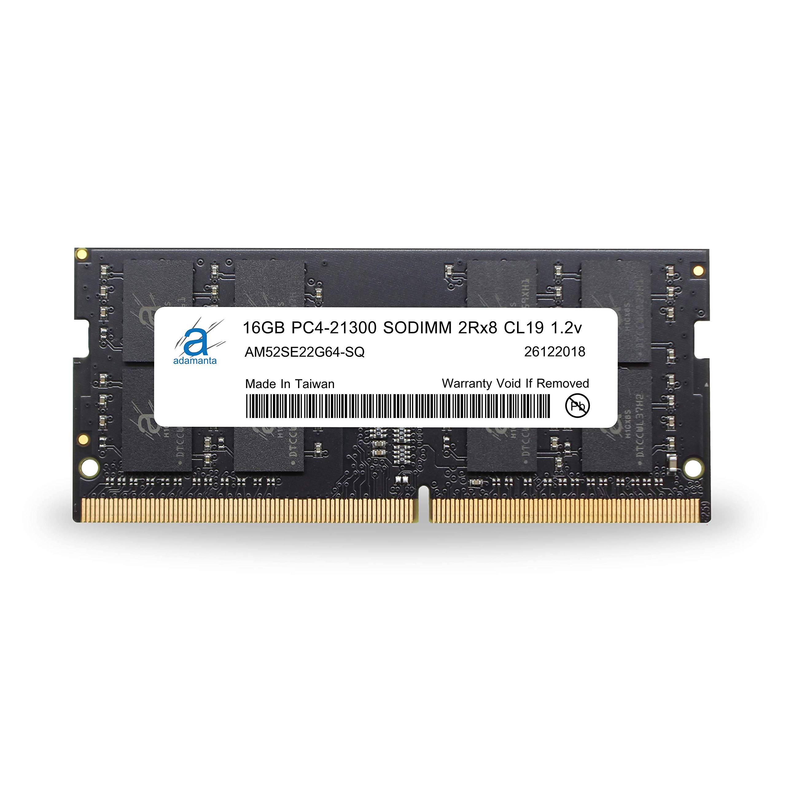 Adamanta 16GB (1x16GB) DDR4 2666MHz SODIMM RAM for HP Omen 17 & Pavilion 17 Laptops - PC4-21300, CL19, 1.2V, 2Rx8 Memory Upgrade - Perfect for Gaming, Multitasking & Performance Boost