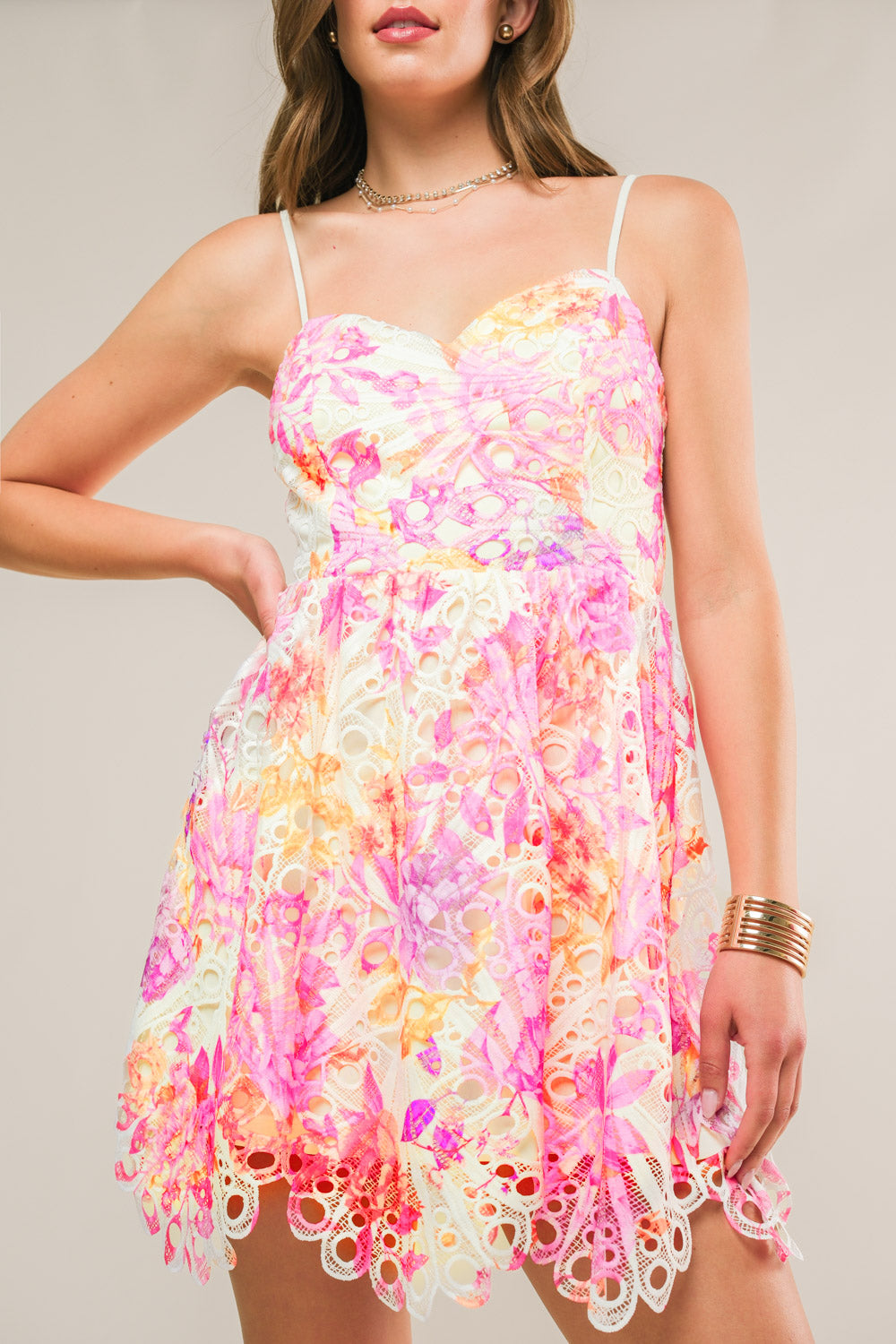 ON A GOOD NOTE Woven Mini Dress - Women's Floral Summer Casual Dress for Beach, Party & Date Night