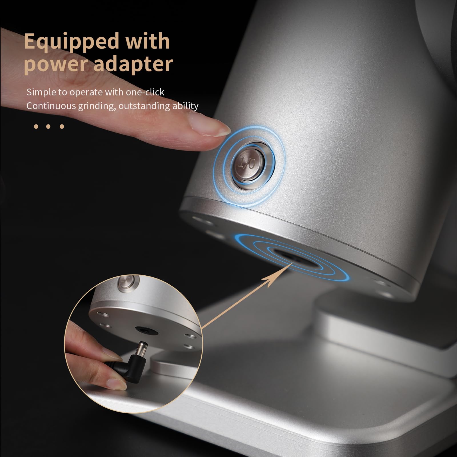 Premium Electric Burr Coffee Grinder - Stepless Adjustable Espresso Grinder with CNC Stainless Steel Conical Burrs, Magnetic Lid & Dosing Cup - Perfect for Home Baristas & Coffee Enthusiasts