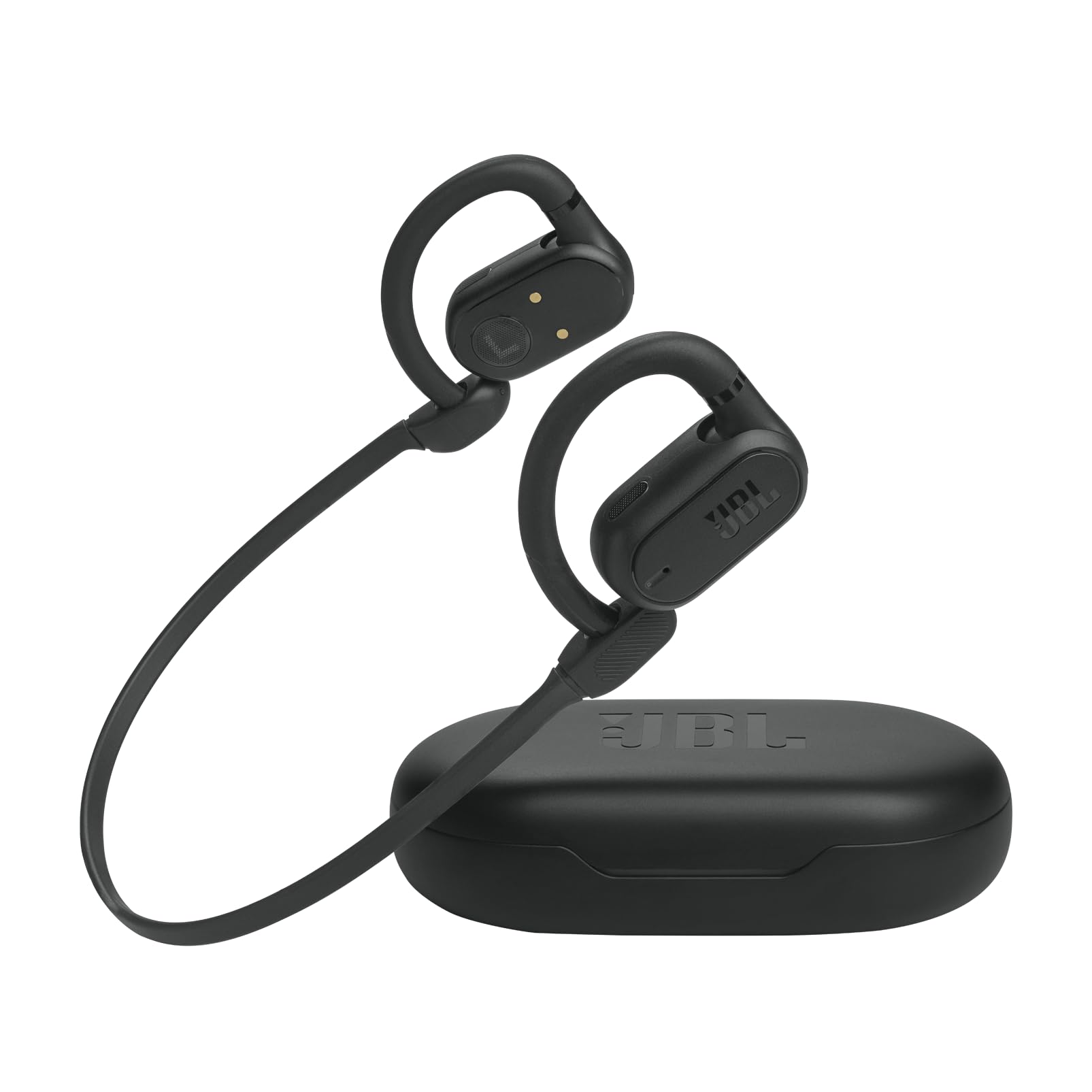JBL SoundGear Sense Wireless Open-Ear Bluetooth Headphones with JBL OpenSound Technology - IP54 Water & Dust Resistant, 24H Battery Life, Fast Charging, 4-Mic Clear Calling for Running, Cycling & Outdoor Sports (Black)