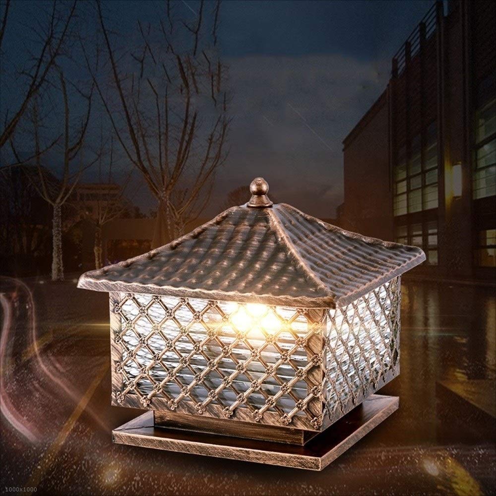 European Style Waterproof Outdoor Lighthouse Square Column Light - Traditional Garden Villa Patio Fence Gate Lighting | Perfect for Landscape Decoration, Pathway Illumination & Nighttime Ambiance