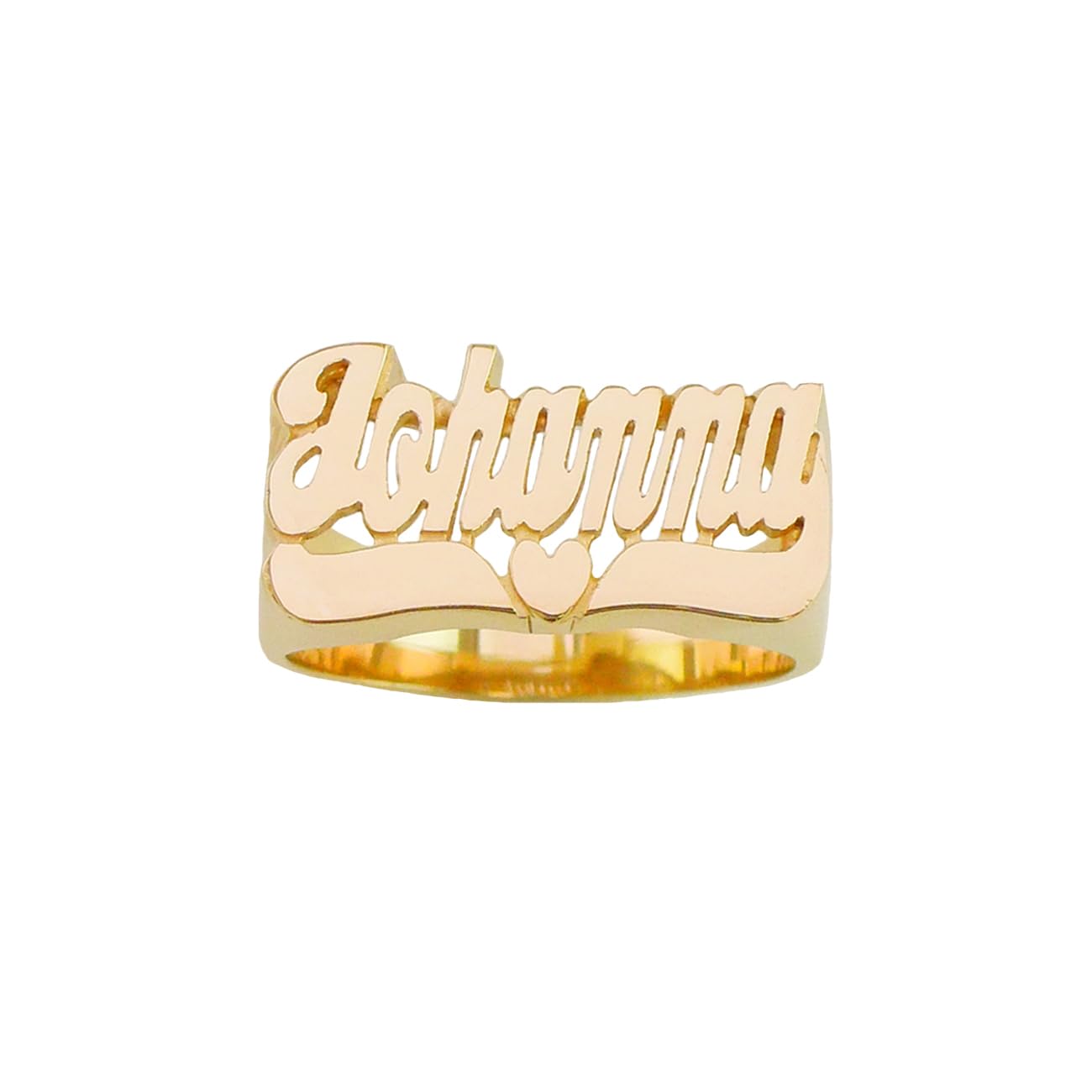 Lee 107dZ 9mm Personalized Gold Name Ring with Pave Cut - Medium Size Script Letter for Women, Perfect for Gifts, Anniversaries & Special Occasions
