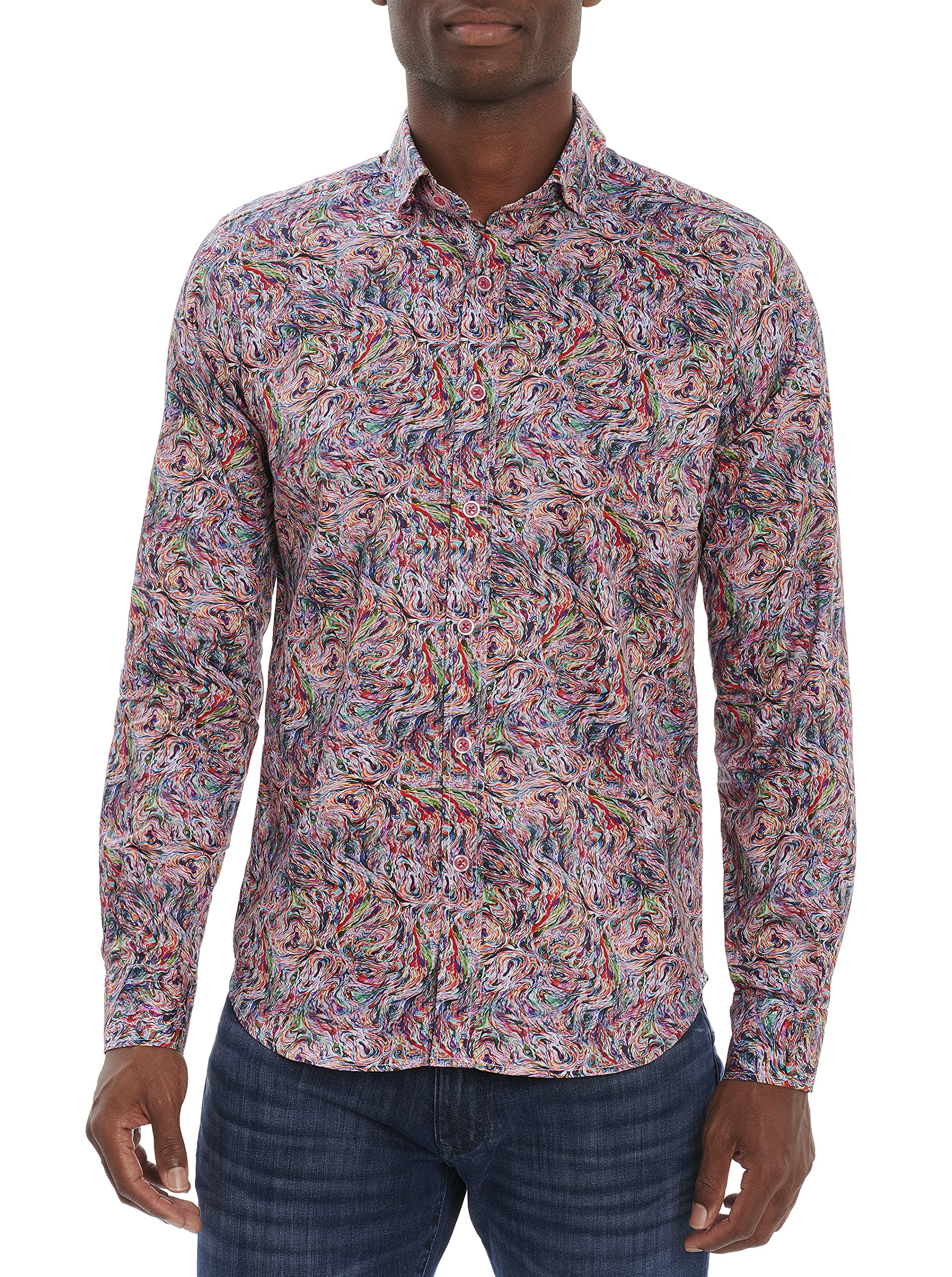 Robert Graham Men's Puro Beach Long Sleeve Woven Shirt - Casual Hawaiian Style Button Down for Beach Vacations & Summer Outings