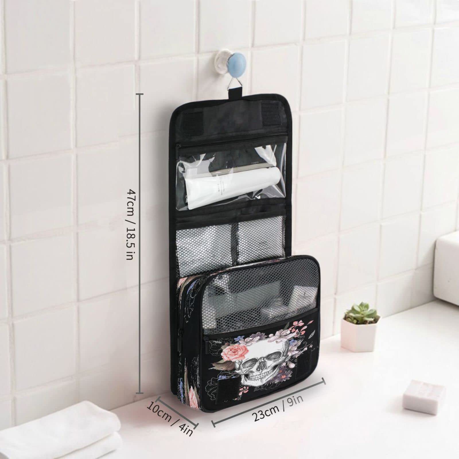 Waterproof Travel Toiletry Bag for Women - Portable Cosmetic Organizer for Shower & Makeup