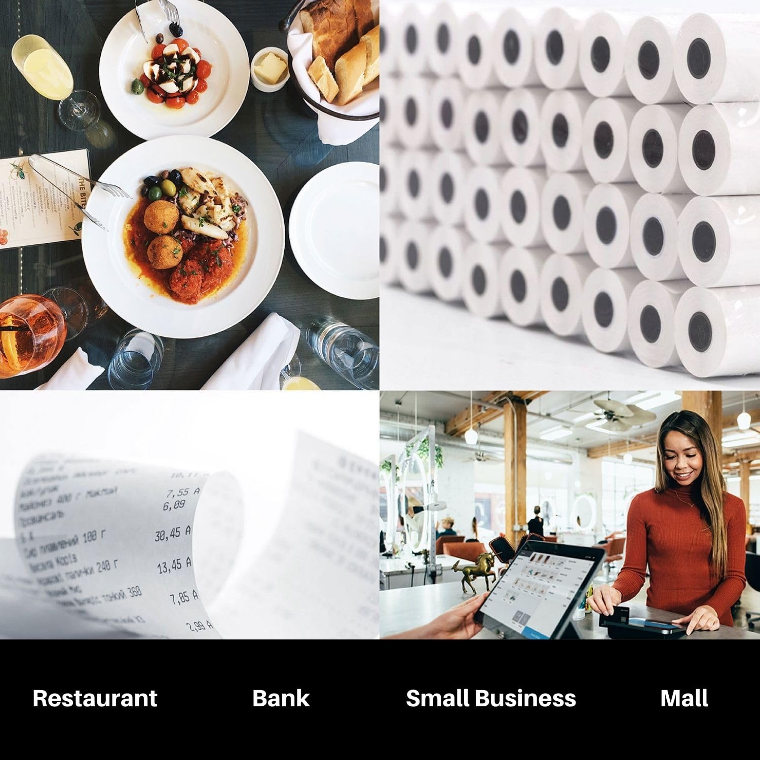 BPA Free Thermal Paper Rolls 3 1/8” x 230’ - 30 Rolls Case - USA Made POS Receipt Paper for Cash Registers & Credit Card Machines - Compatible with Epson, Star, and Zebra Thermal Printers - Ideal for Retail Stores, Restaurants, and Small Businesses