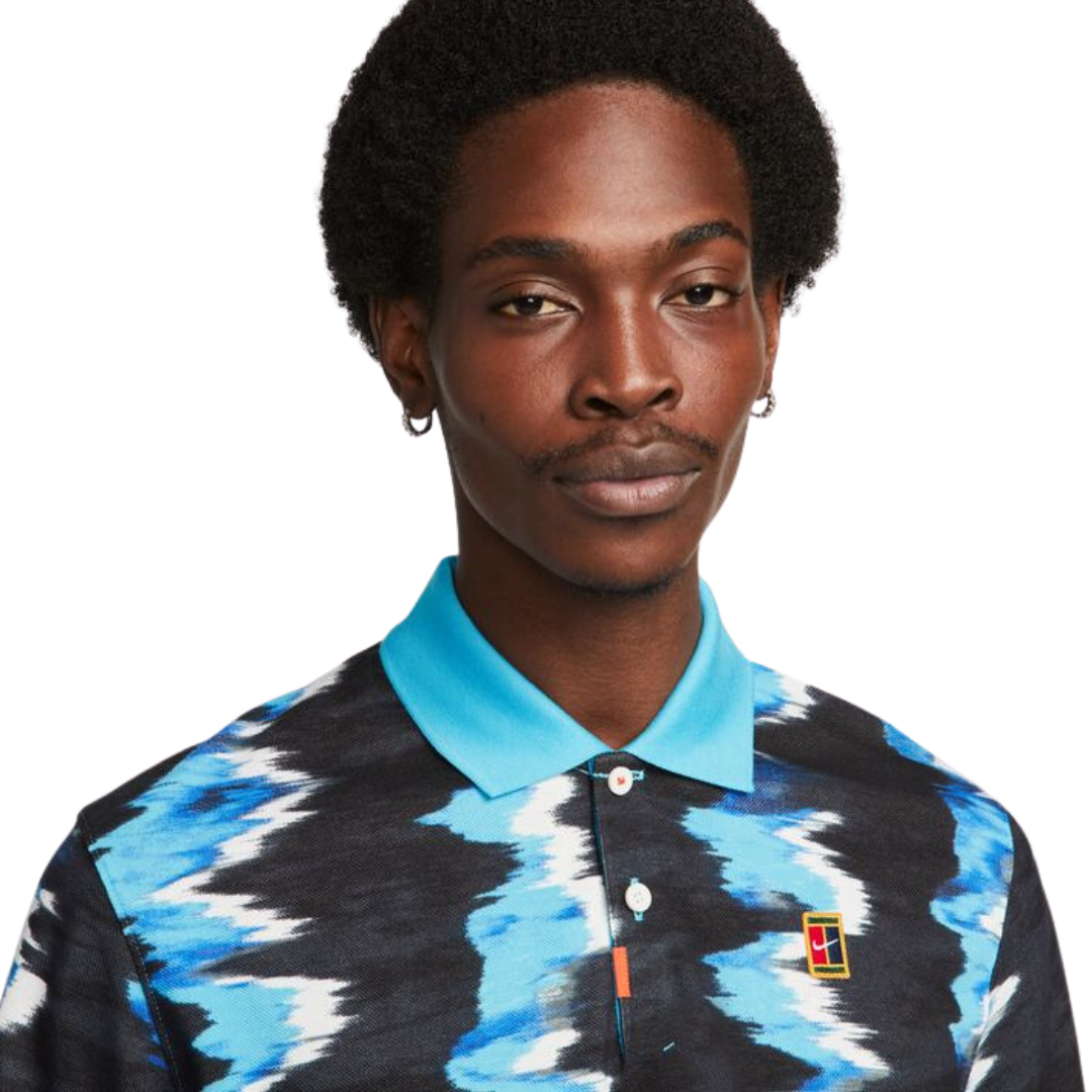 Nike Men's Slim Fit Printed Polo Shirt - Baltic Blue | Casual & Athletic Wear for Golf, Work & Everyday Style