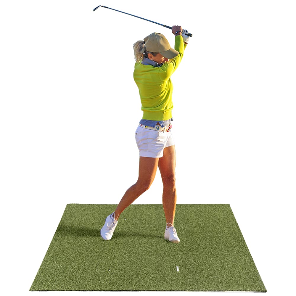 Premium Golf Hitting Practice Mat - Durable Golf Net & Simulator Training Mat for Indoor/Outdoor Use - Perfect for Home, Backyard & Driving Range Practice