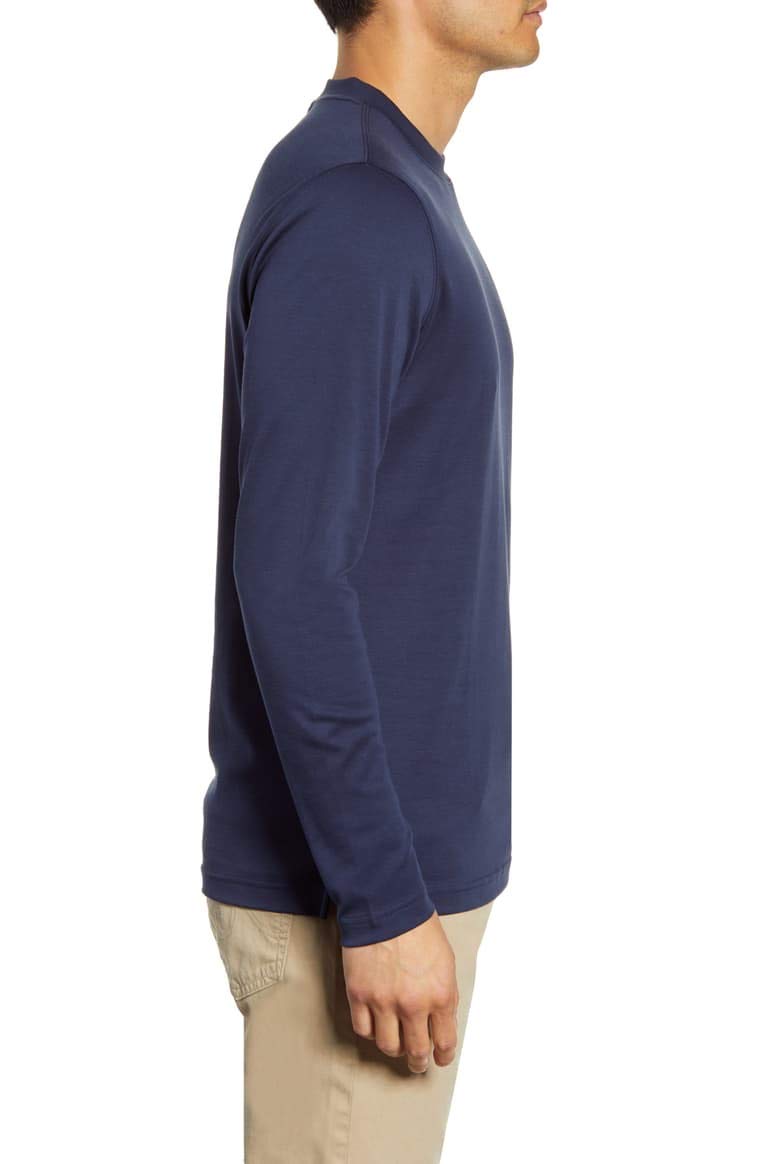 Premium Robert Barakett Men's Long Sleeve T-Shirt - 100% USA Grown Pima Cotton High Crew Neck Tee for Business Casual & Everyday Wear