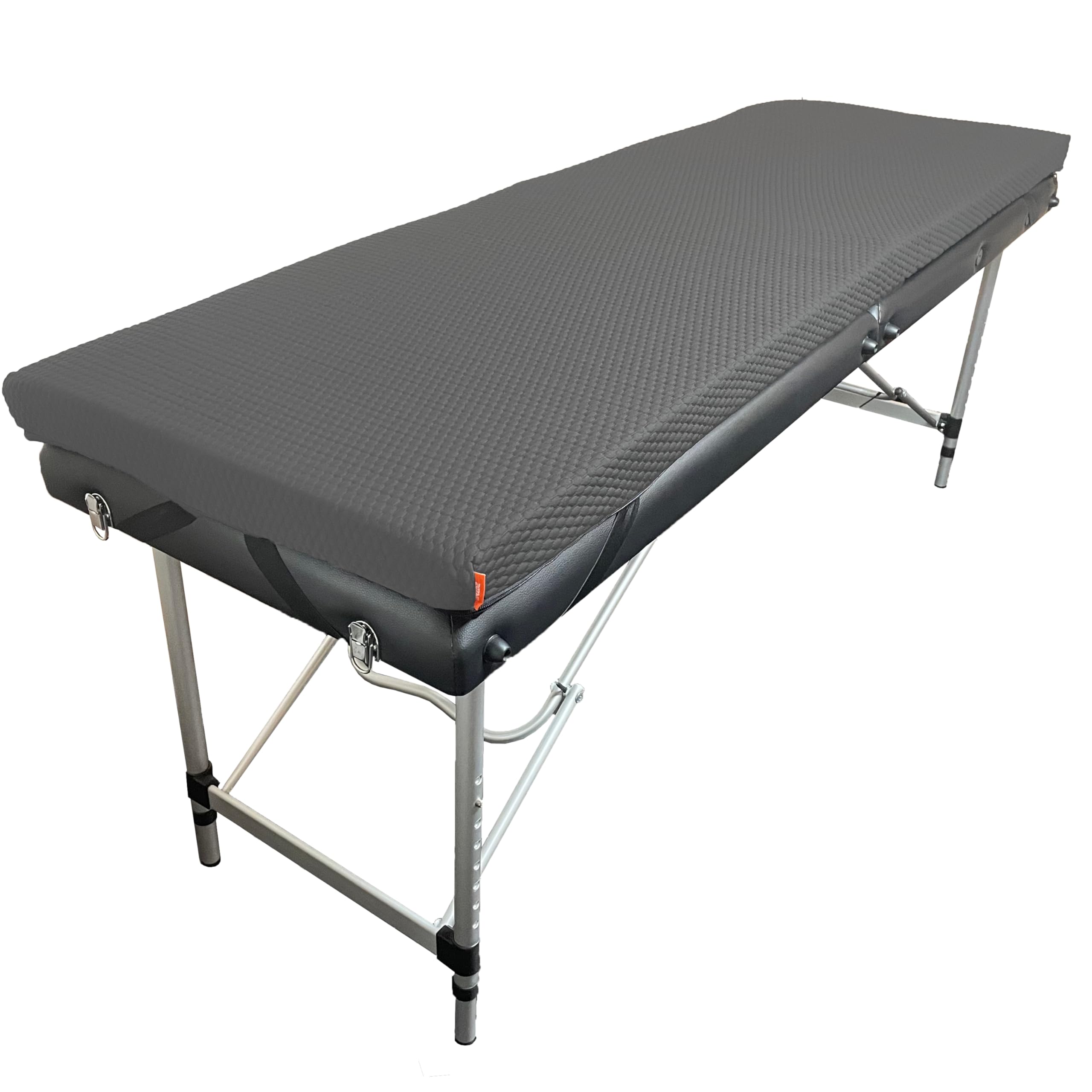 Premium 2.5 Inch Memory Foam Lash Bed Topper - Soft Mattress Pad for Eyelash Extension Tables with Anti-Slip Bottom & Secure Corner Straps (Gray) | Ideal for Salon, Spa & Professional Lash Artists
