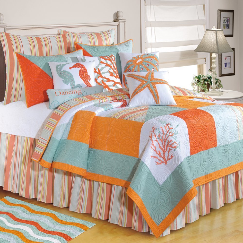 C & F Enterprises Fiesta Key Twin Quilt Set - Soft & Comfortable Bedding for Kids & Teens - Perfect for Dorm Rooms, Guest Beds & Cozy Bedrooms