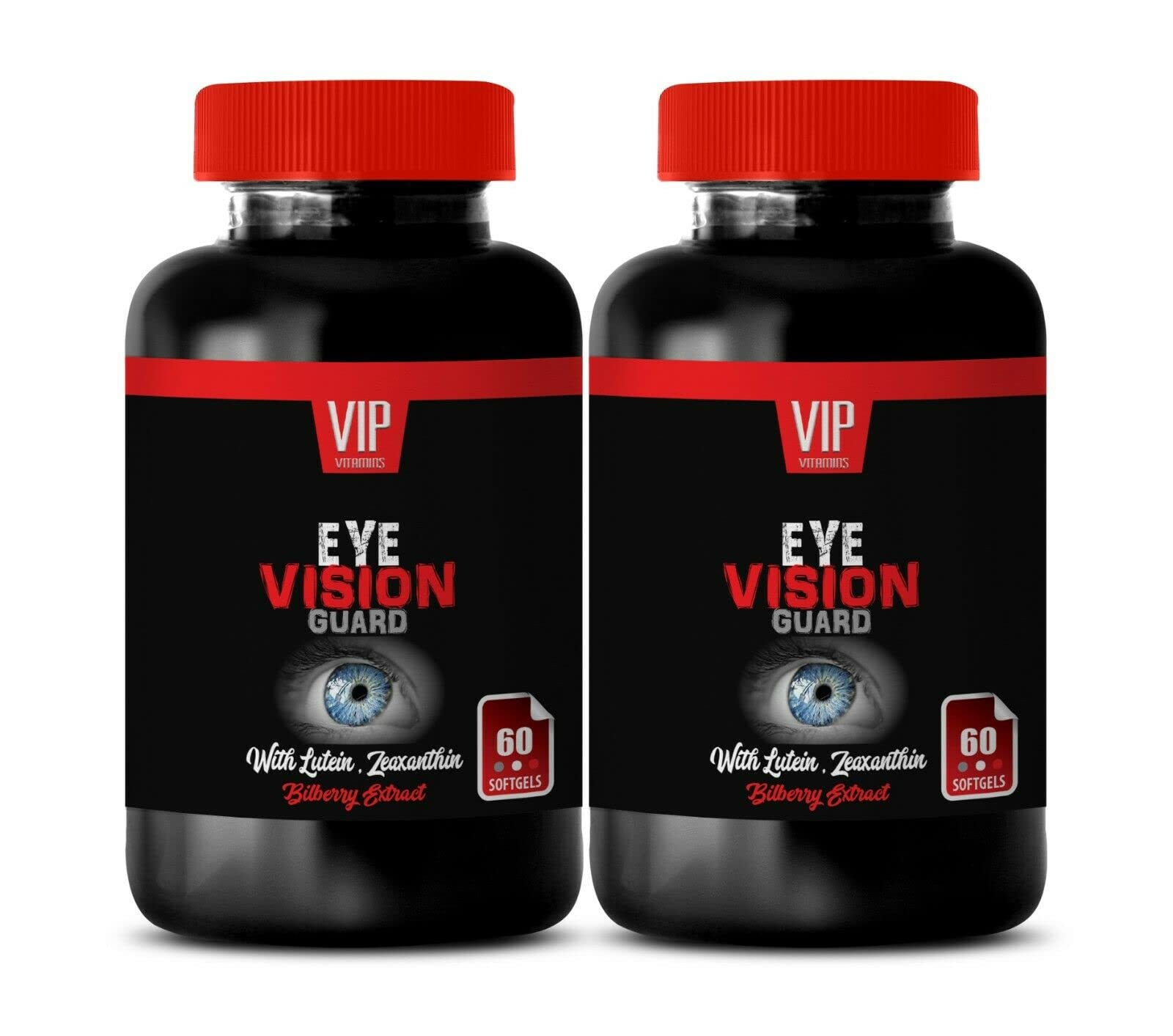 Premium Eye Vitamins with Bilberry Extract, Lutein & Zeaxanthin - Vision Support Supplement for Adults - 120 Softgels (2 Bottles) - Ideal for Computer Users, Gamers & Aging Eyes