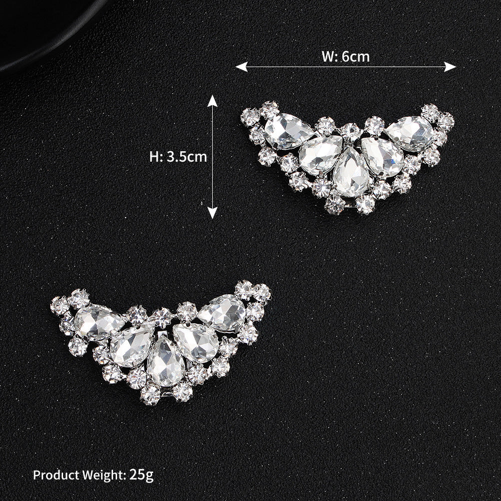 1 Pair Elegant Rhinestone Shoe Buckles for Wedding Shoes - Bride's Crystal Shoe Clips for Prom, Evening Gowns & Special Occasions