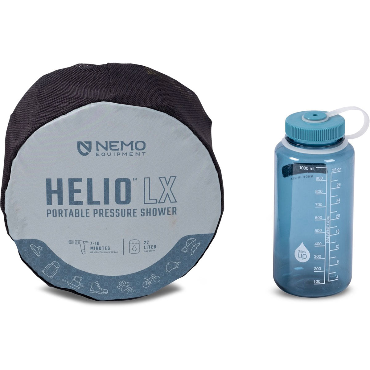 Nemo Helio LX Pressurized Camp Shower - Portable Outdoor Shower for Camping, Hiking & Backpacking | Ideal for RV Trips, Beach Days & Off-Grid Adventures