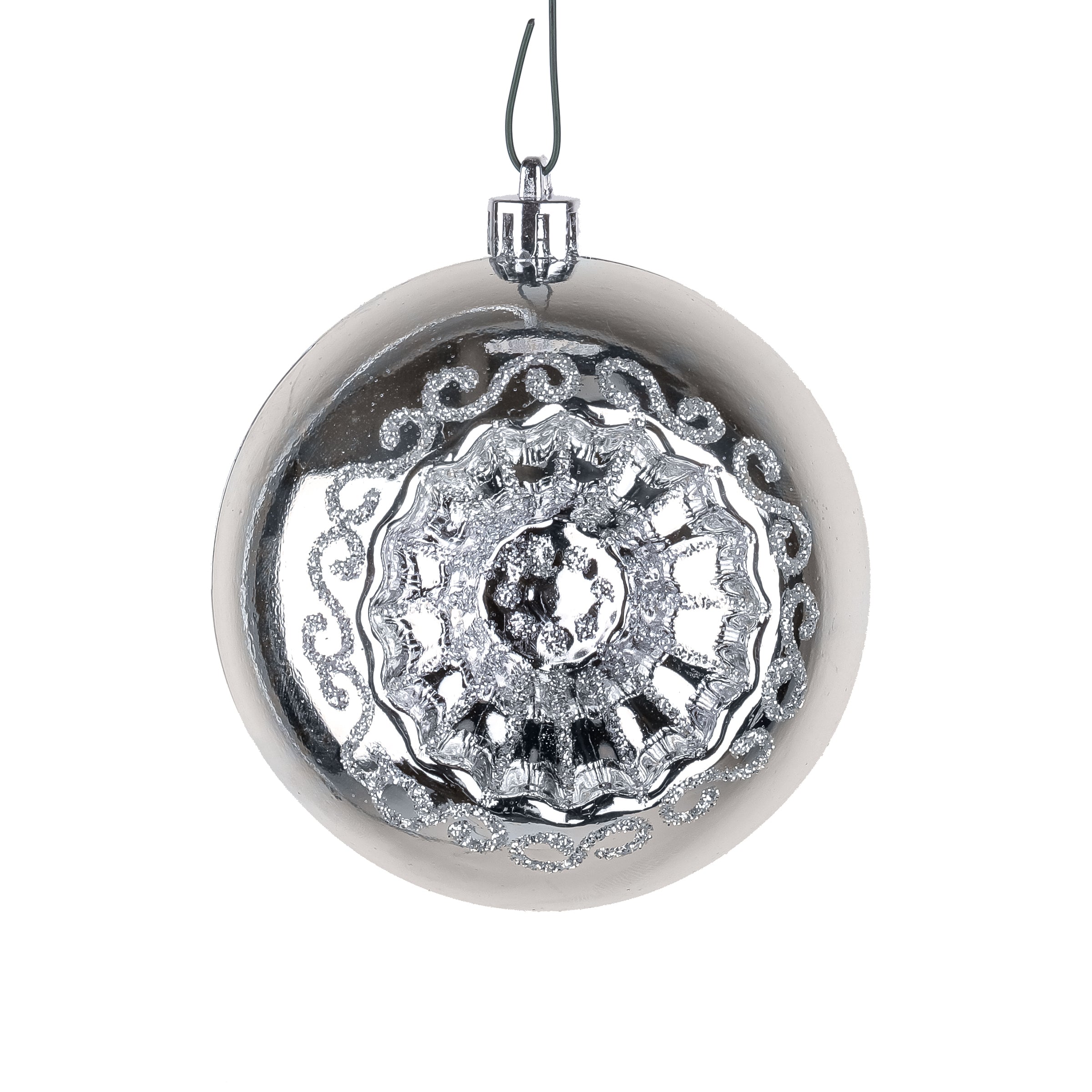 6-Piece Shatterproof Glittering Silver Christmas Tree Ornaments - Perfect for Holiday Decor, Party Favors, and Gift Toppers