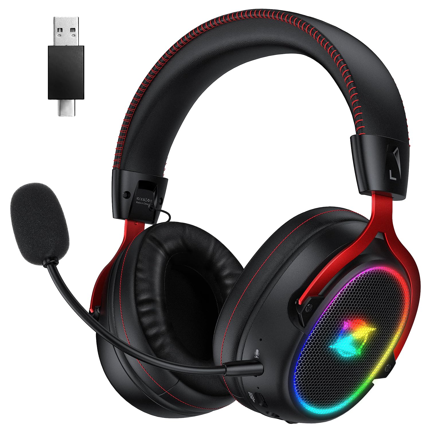 Wireless Gaming Headset for PS4/PS5/PC - 2.4GHz + 5.3 Bluetooth Low Latency with Mic - 7.1 Stereo Surround Sound - 40+ Hours Battery Life - Perfect for Competitive Gaming & Online Streaming