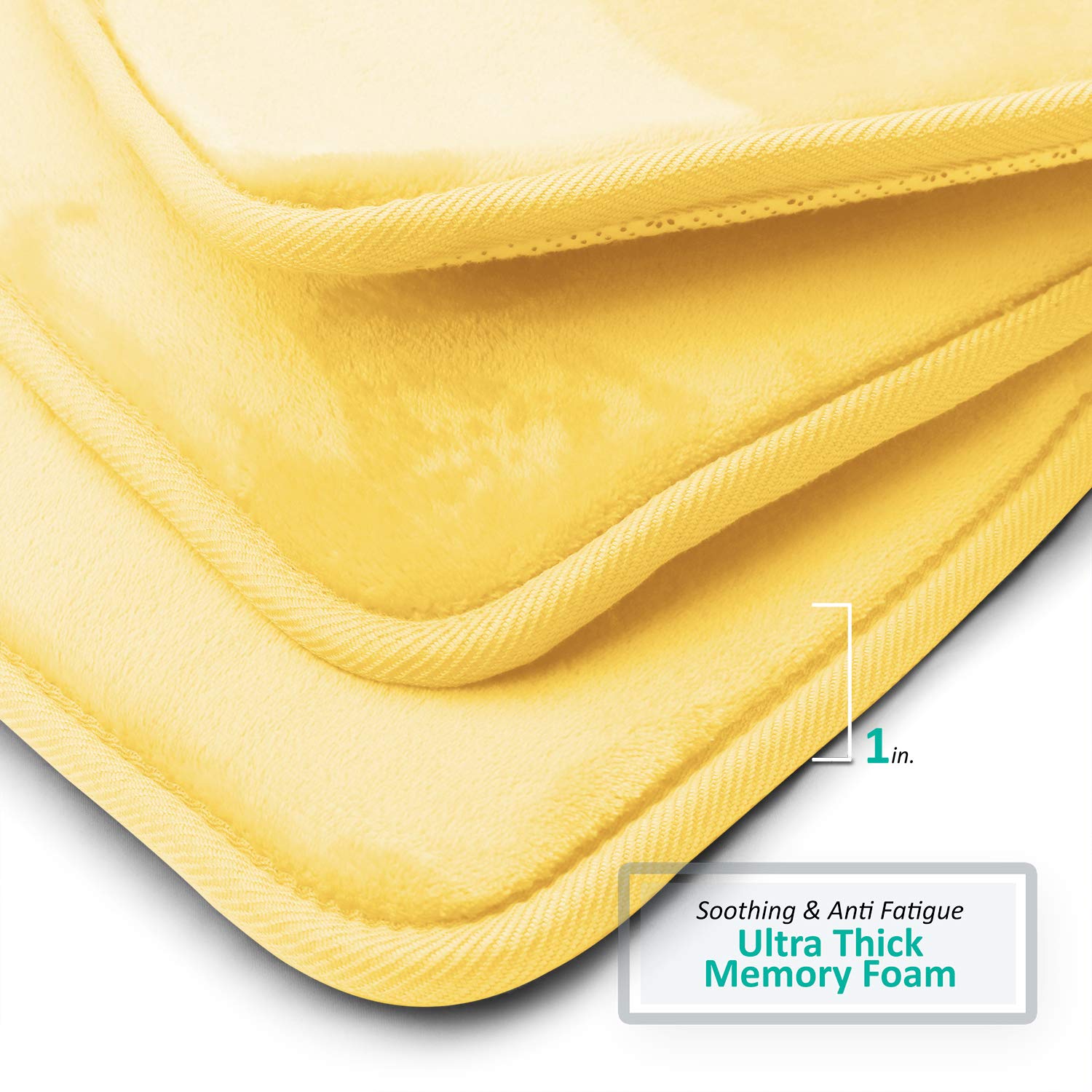 Clara Clark Memory Foam Bath Mat Set of 2 - Non-Slip Super Absorbent Bathroom Rugs - Soft Fast Drying Machine Washable - 20