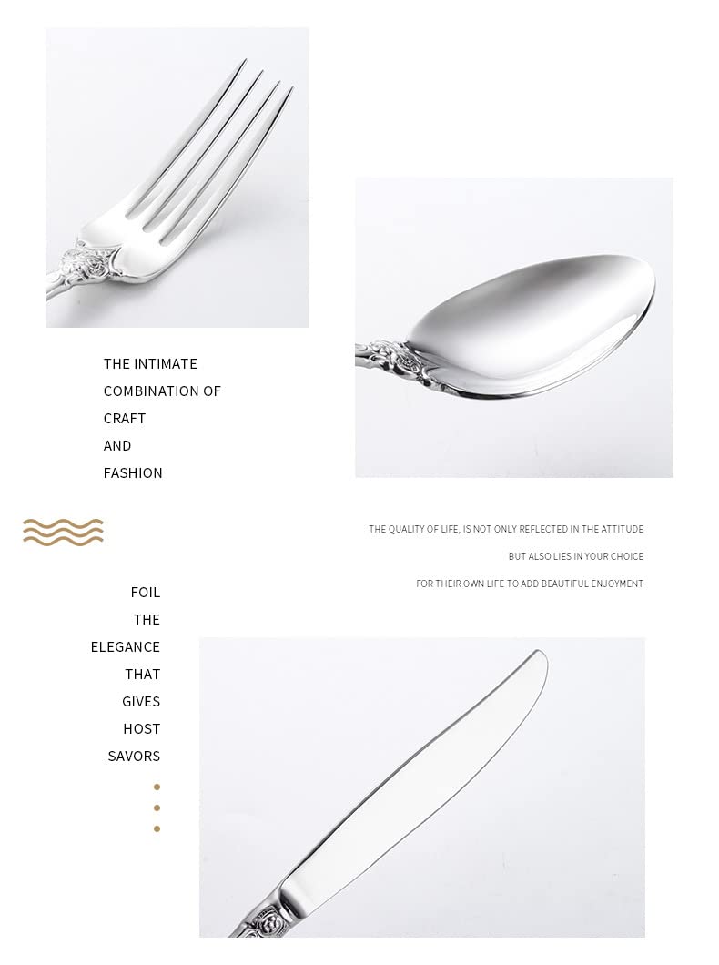 IKXO 32-Piece Stainless Steel Flatware Set for 8 - Food-Grade Silverware Cutlery Set with Mirror Finish, Dishwasher Safe - Perfect for Dining, Parties, Restaurants & Everyday Use