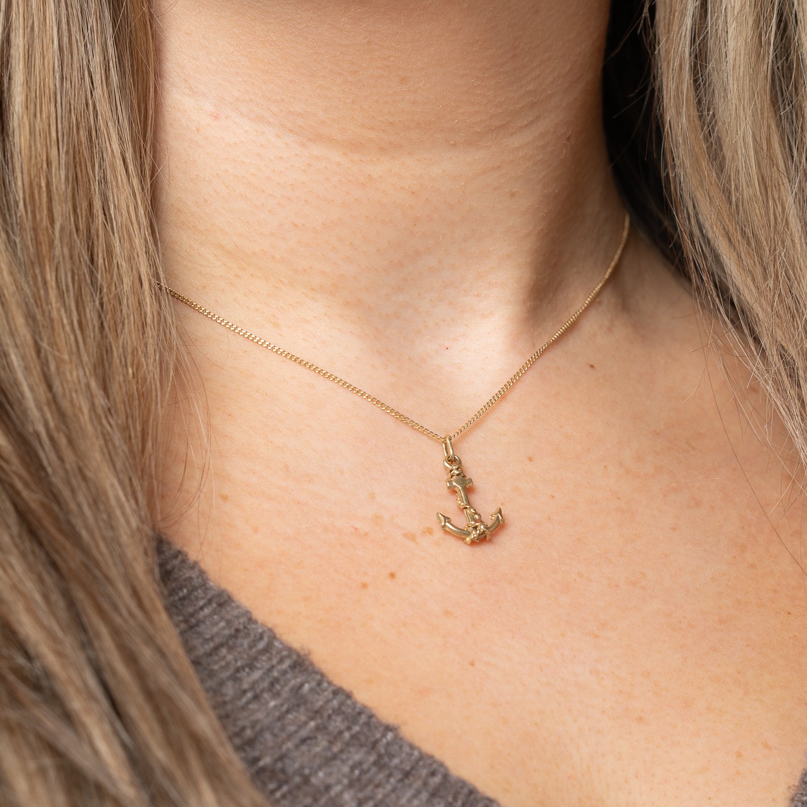 14K Yellow Gold Anchor Charm Pendant for Necklace - Perfect for Nautical Jewelry, Gifts & Everyday Wear