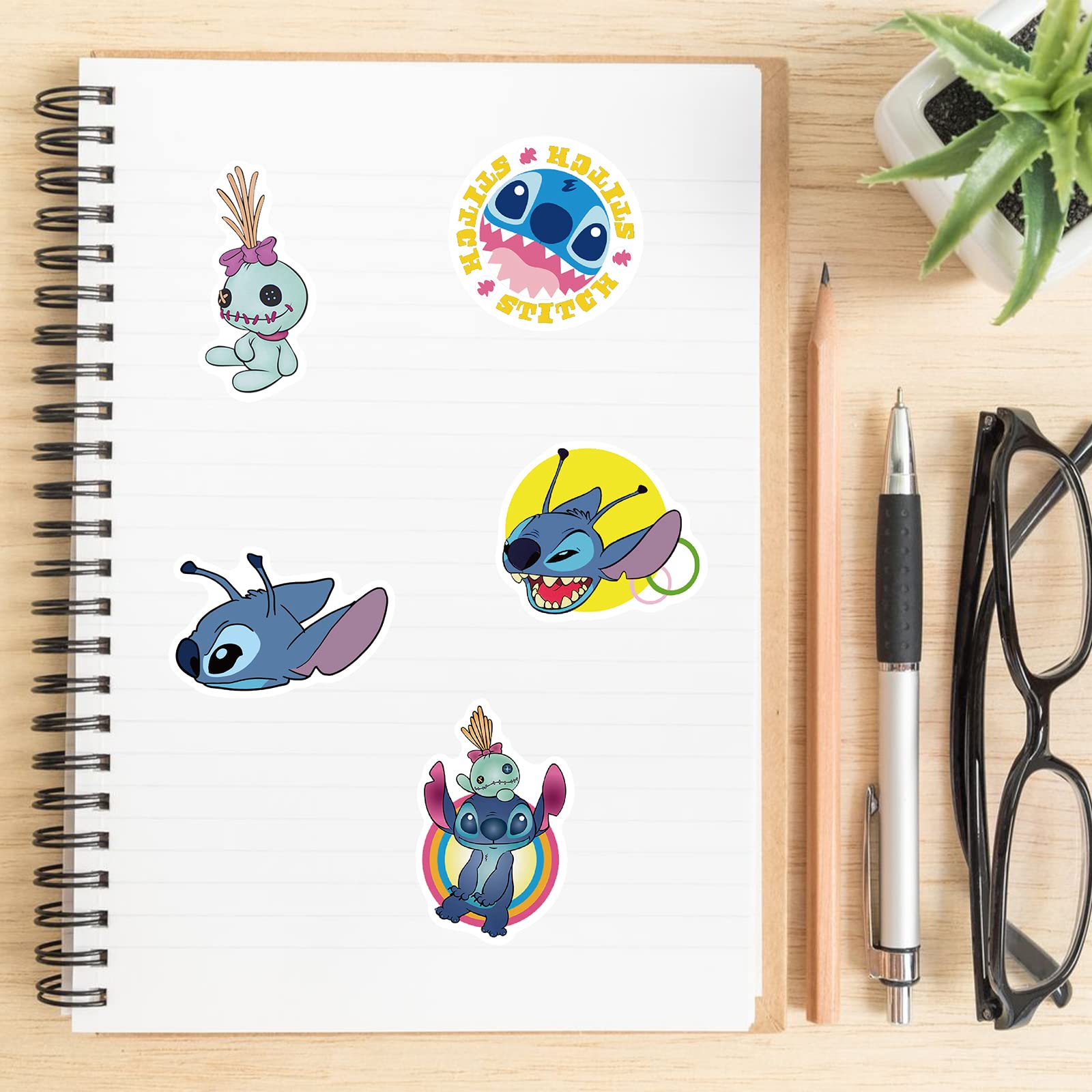 XYLL Stitch Sticker Pack - 100Pcs Cute Cartoon Vinyl Decals for Kids & Adults | Waterproof Laptop, Water Bottle, Skateboard & Luggage Stickers | Perfect for DIY Crafts, Scrapbooking & Personalizing Accessories
