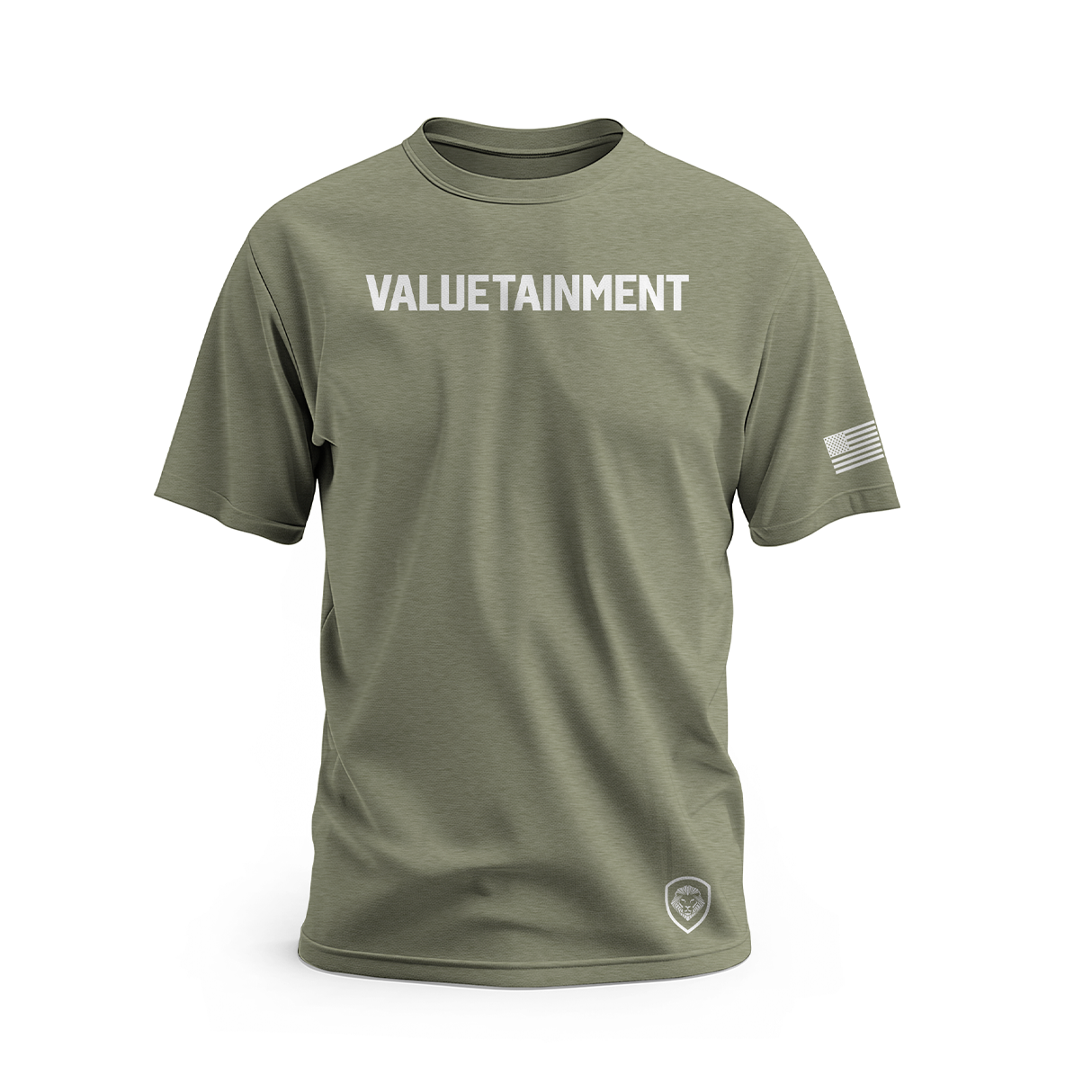 Valuetainment FLB Short Sleeve T-Shirt for Men - Olive Green Casual Shirt | Comfortable Cotton Tee for Everyday Wear, Work & Outdoor Activities