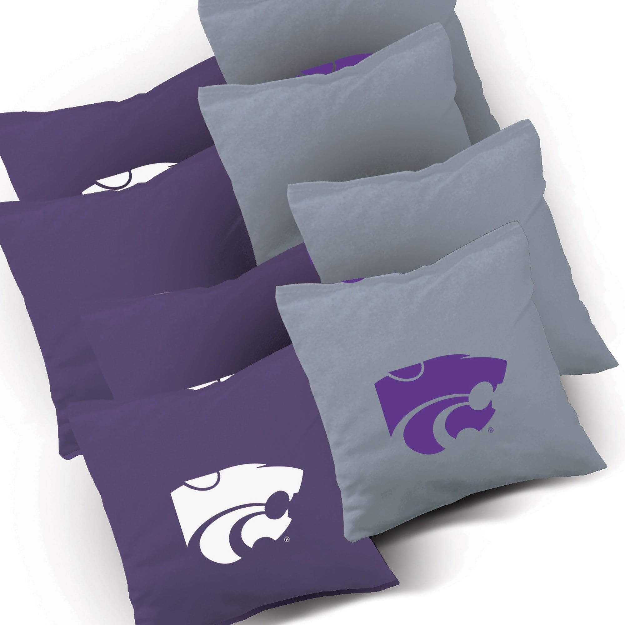 Kansas State Wildcats Themed Stained Striped Cornhole Board Set - Official Team Logo Design - Regulation Size Outdoor Cornhole Game Set for Tailgating, Backyard Parties & College Game Day Events