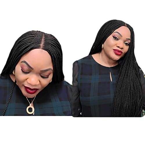Braided Wigs for Black Women - Cornrow & Box Braid Lace Front Wigs | Natural-Looking Protective Hairstyles for Everyday Wear & Special Occasions