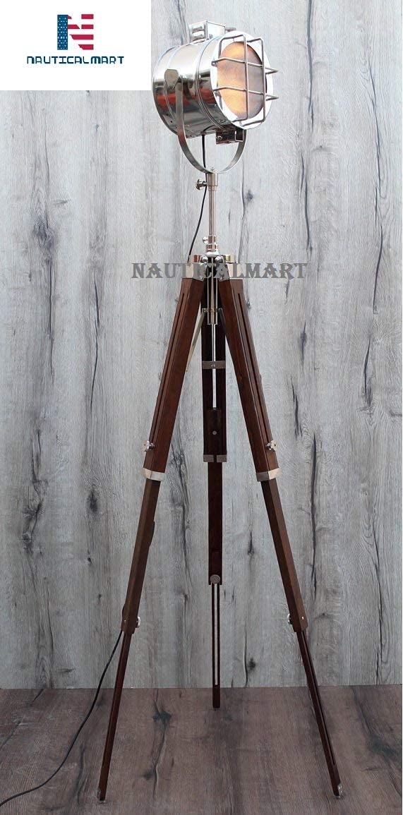 Stylish NauticalMart Designer Corner Tripod Floor Lamp for Living Room - Perfect for Reading, Relaxing & Home Decor