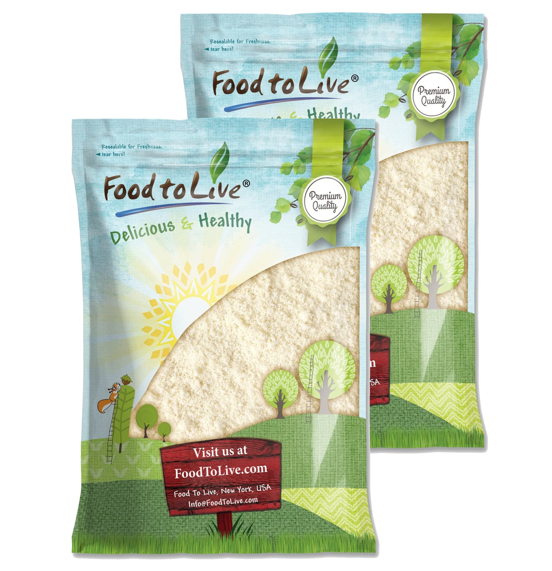Food to Live - Blanched Almond Flour, 18 Pounds | Finely Ground, Raw, Vegan, Keto, Paleo, Kosher Certified | High in Fiber, Protein, Vitamin E & Copper | Perfect for Baking, Cooking & Healthy Recipes