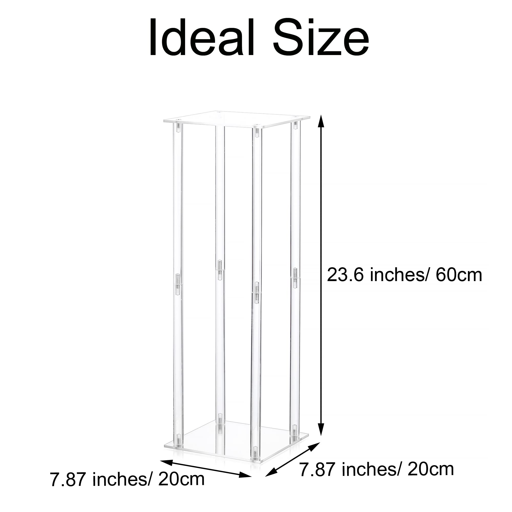 10 Pack Clear Acrylic Column Vases 23.6