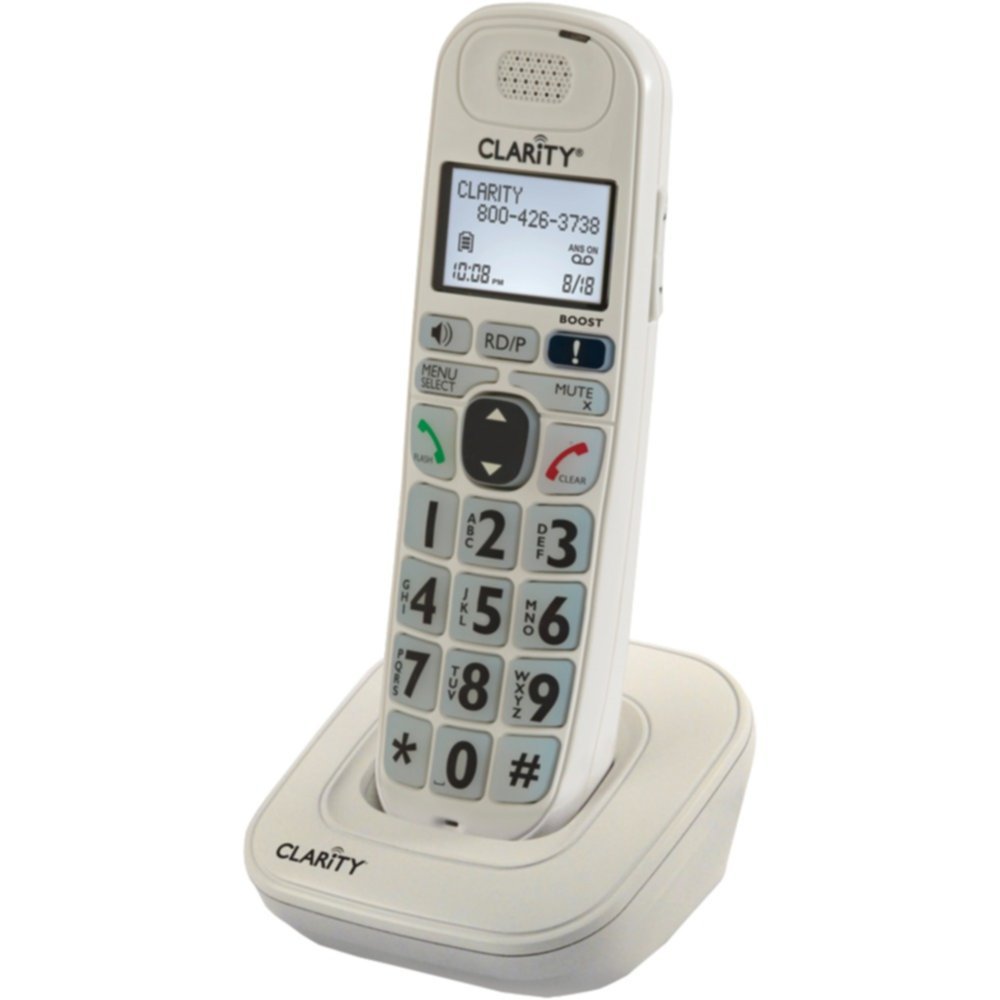 Clarity 53702 DECT 6.0 Amplified Cordless Phone System - White Expandable Handset with Big Buttons & Loud Volume - Perfect for Seniors & Hearing Impaired at Home or Office