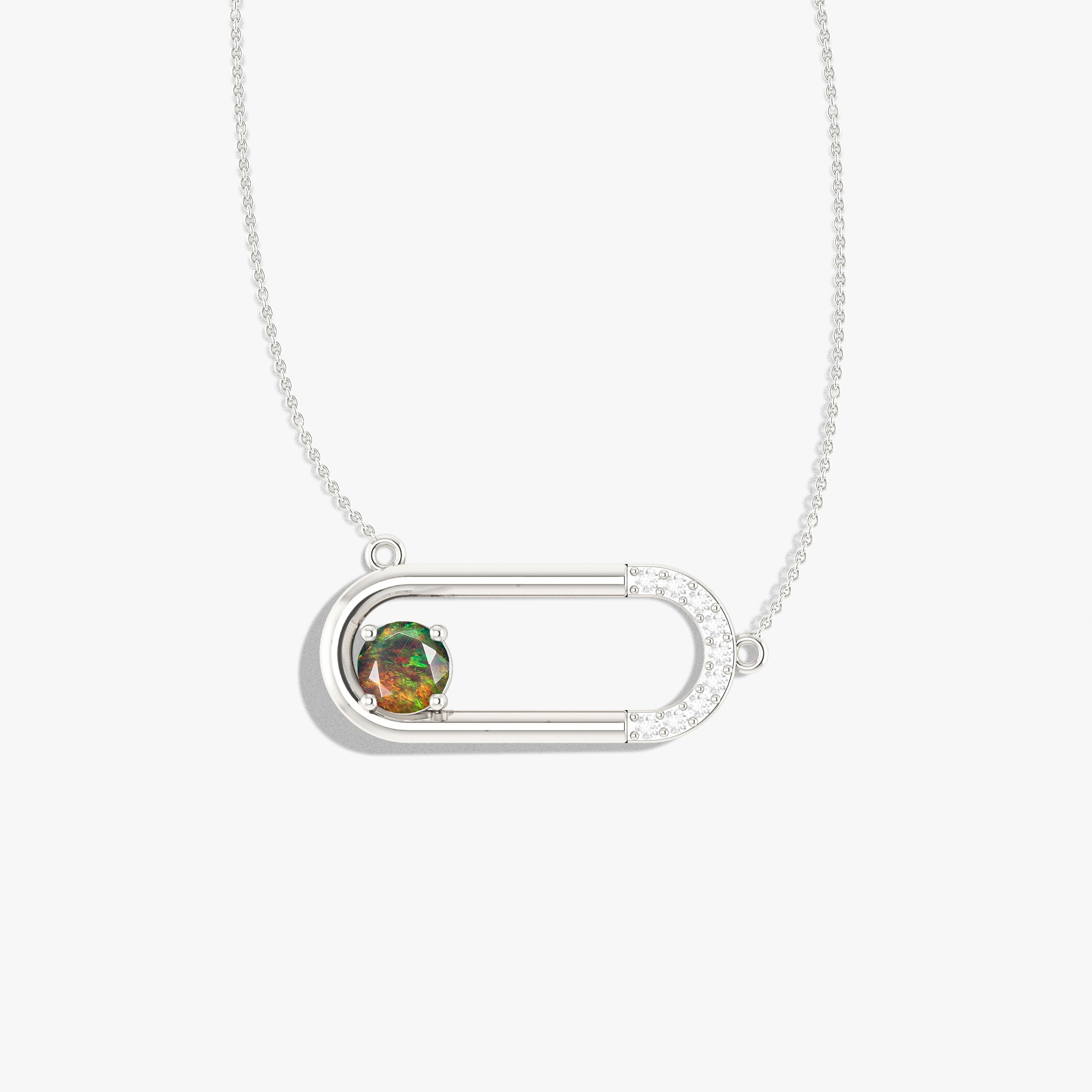 Black Fire Round Ethiopian Opal Pendant Necklace - Elegant Handmade Jewelry for Women, Gift for Her - Perfect for Weddings, Parties & Special Occasions
