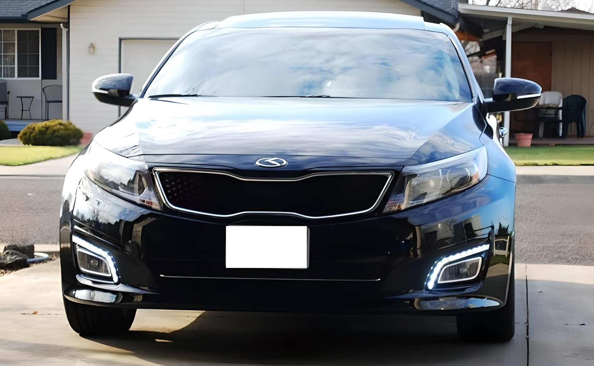 iJDMTOY Xenon White LED Daytime Running Lights for 2014-2015 Kia Optima K5 - OEM Fit Kspeed Style DRL Bezels with 12 High Power LEDs - Perfect for Enhanced Visibility & Stylish Daytime Driving