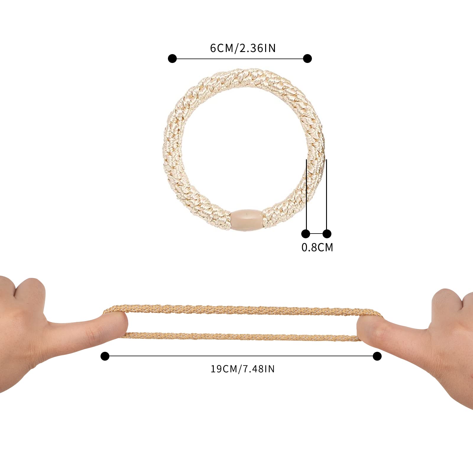Aujzoo 20Pcs Spiral Hair Ties for Women - Soft Ponytail Holders for Daily Use