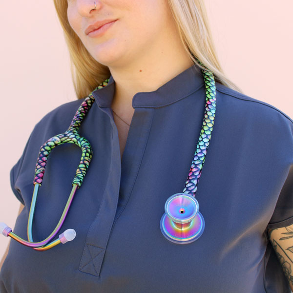 ProCardial® Titanium Cardiology Stethoscope - Mermaid/Kaleidoscope Design for Medical Professionals | Ideal for Doctors, Nurses & Healthcare Workers