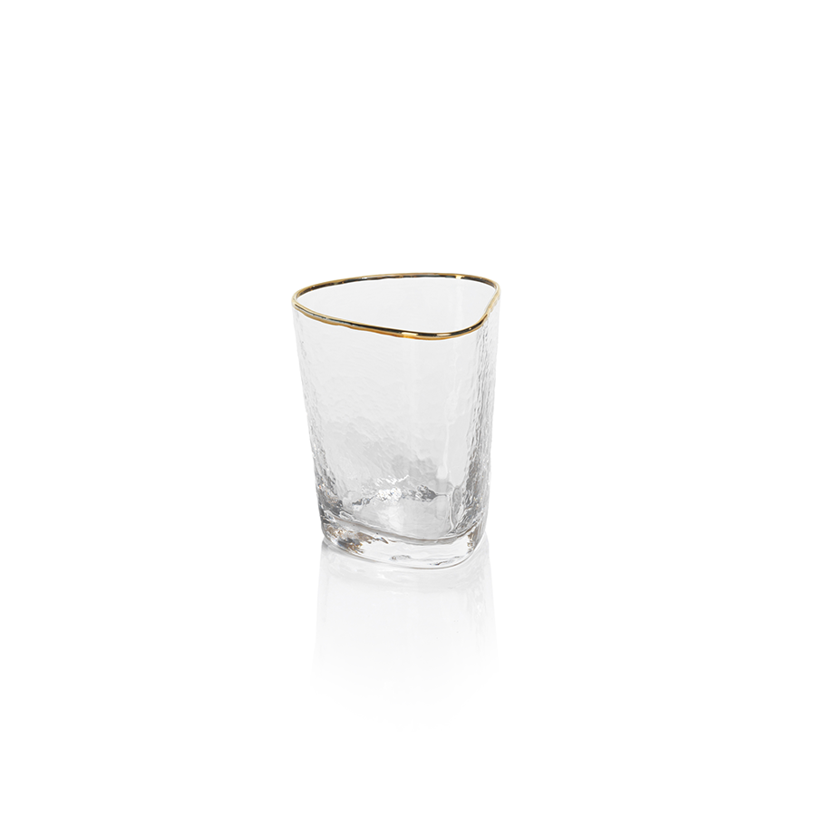 Premium Hammered Glassware Set with 24K Gold Rim - Elegant Drinking Glasses for Wine, Cocktails & Parties - Perfect for Weddings, Anniversaries & Home Entertaining