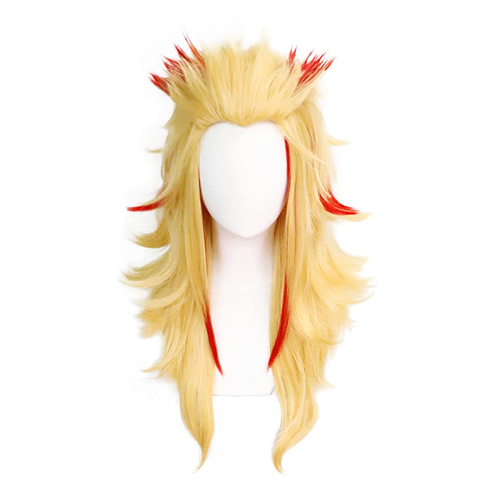 Rengoku Kyoujurou Cosplay Wig - Flame Hashira Demon Slayer Anime Wig for Costume & Cosplay - Perfect for Halloween, Conventions, and Anime Events