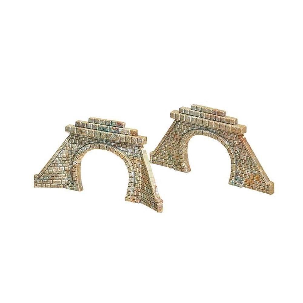 Faller 272576 2-Track Tunnel Portal for N Scale Model Train Scenery - Realistic Landscape Accessories for Train Sets & Dioramas