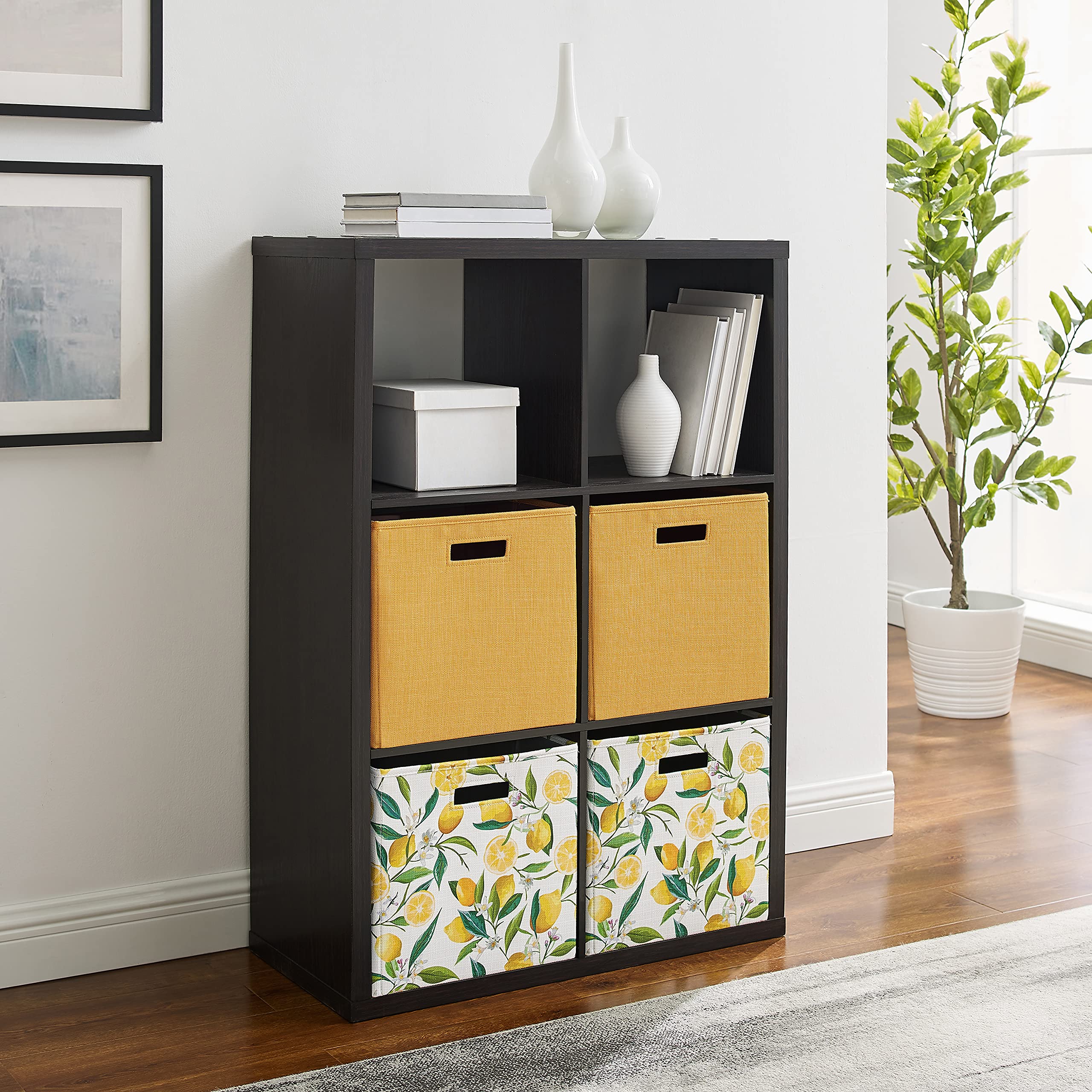 Linon Dawes 6-Cube Espresso Storage Cabinet - Organizer for Living Room, Bedroom & Office - Perfect for Books, Toys & Home Decor