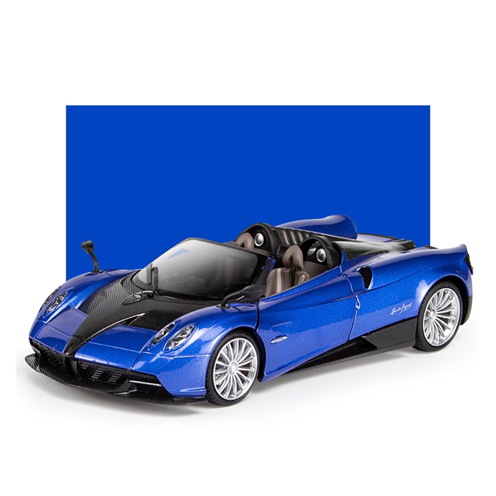 Pagani Huayra Roadster 1/24 Scale Blue Alloy Model Car - MONEYN Toy Car for Boys, Simulation Collectible, Perfect for Display, Gift, or Souvenir