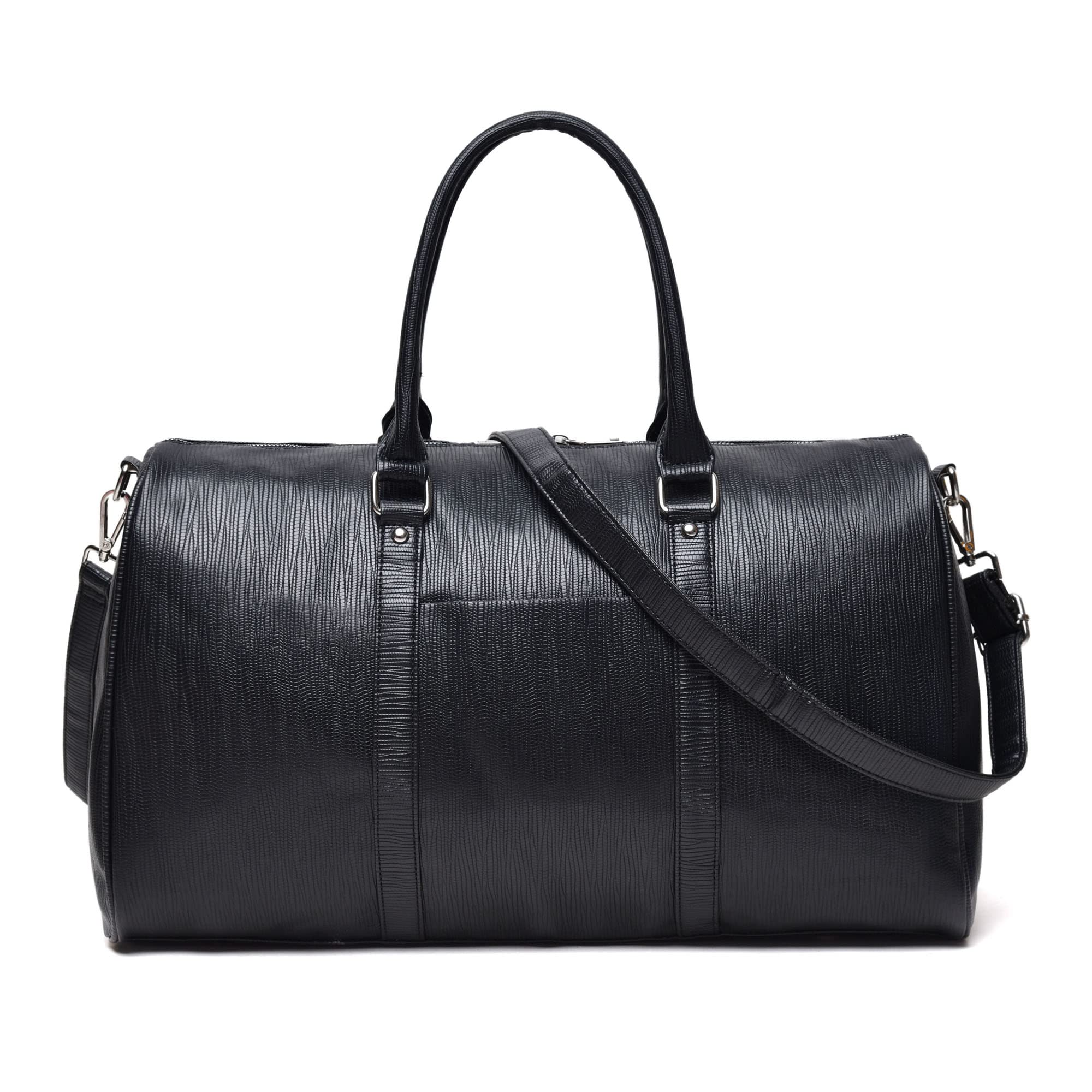 Women's Large Faux Leather Duffle Bag - Travel Carry On & Overnight Hospital Tote
