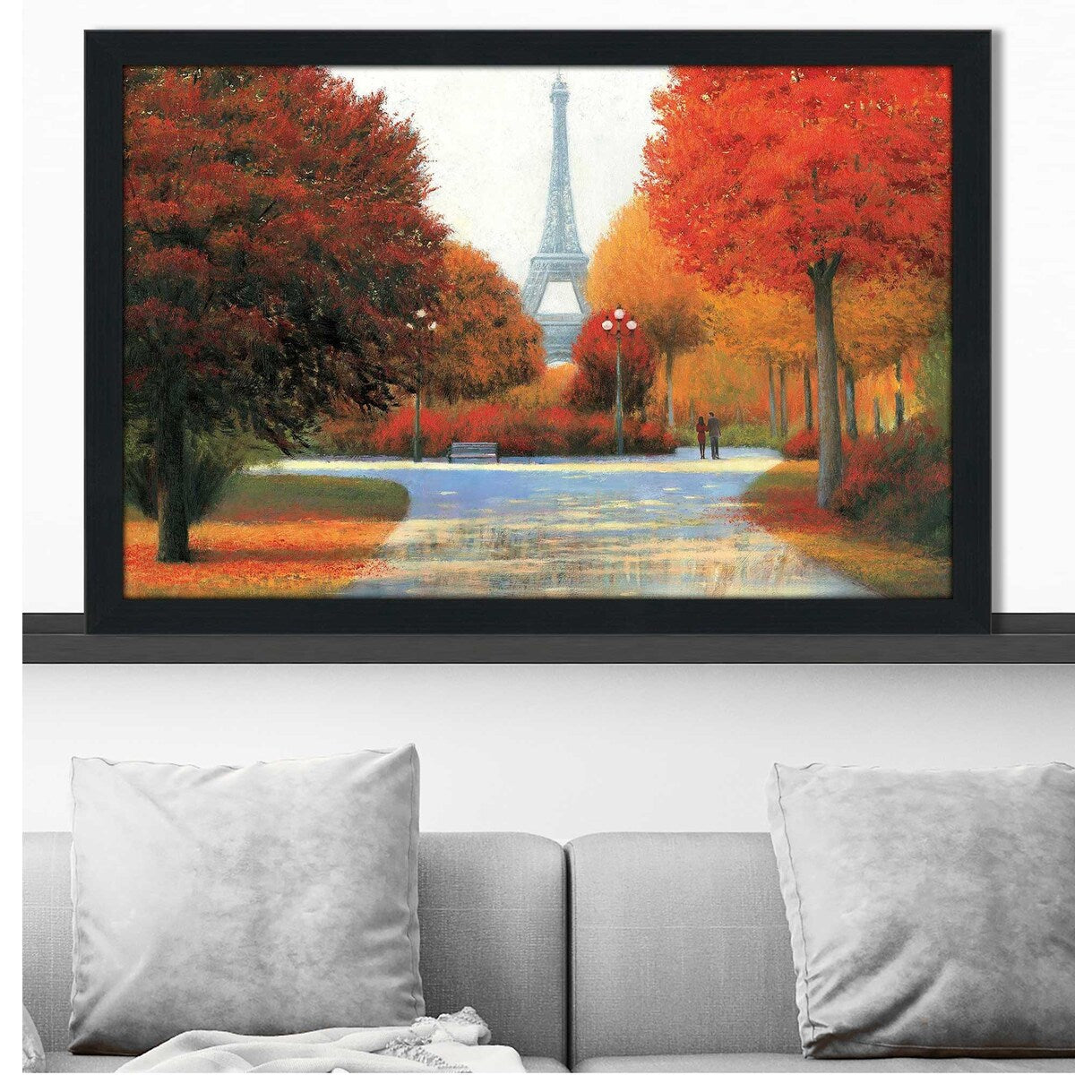Autumn in Paris Couple Print Acrylic Wall Art - Romantic Home Decor for Living Room, Bedroom & Office