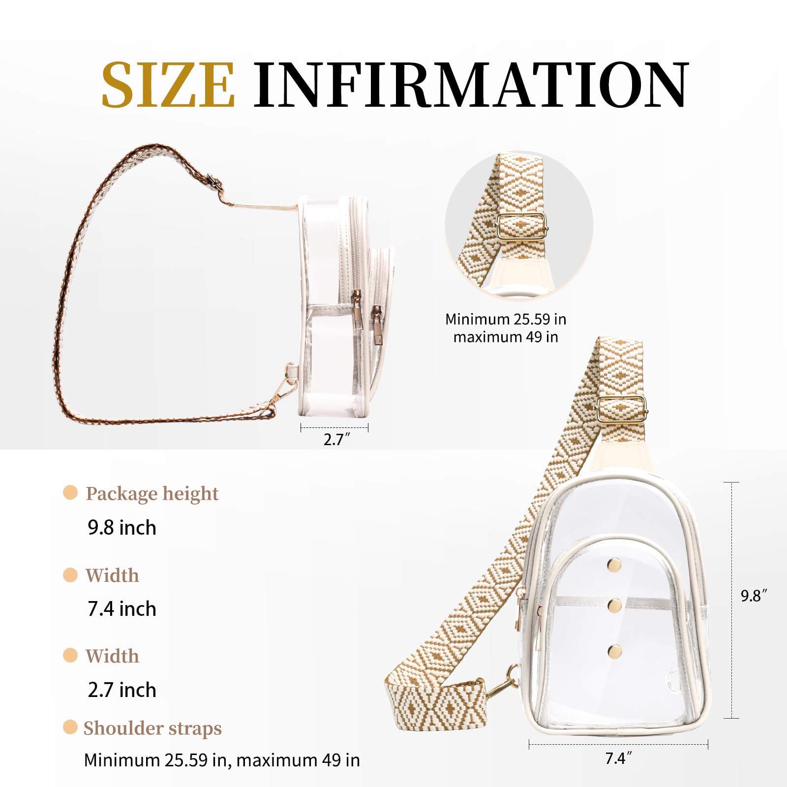 Clear Sling Bag for Women - Stadium Approved Transparent Crossbody Purse for Concerts, Festivals & Sporting Events | Trendy & Secure Fashion Accessory