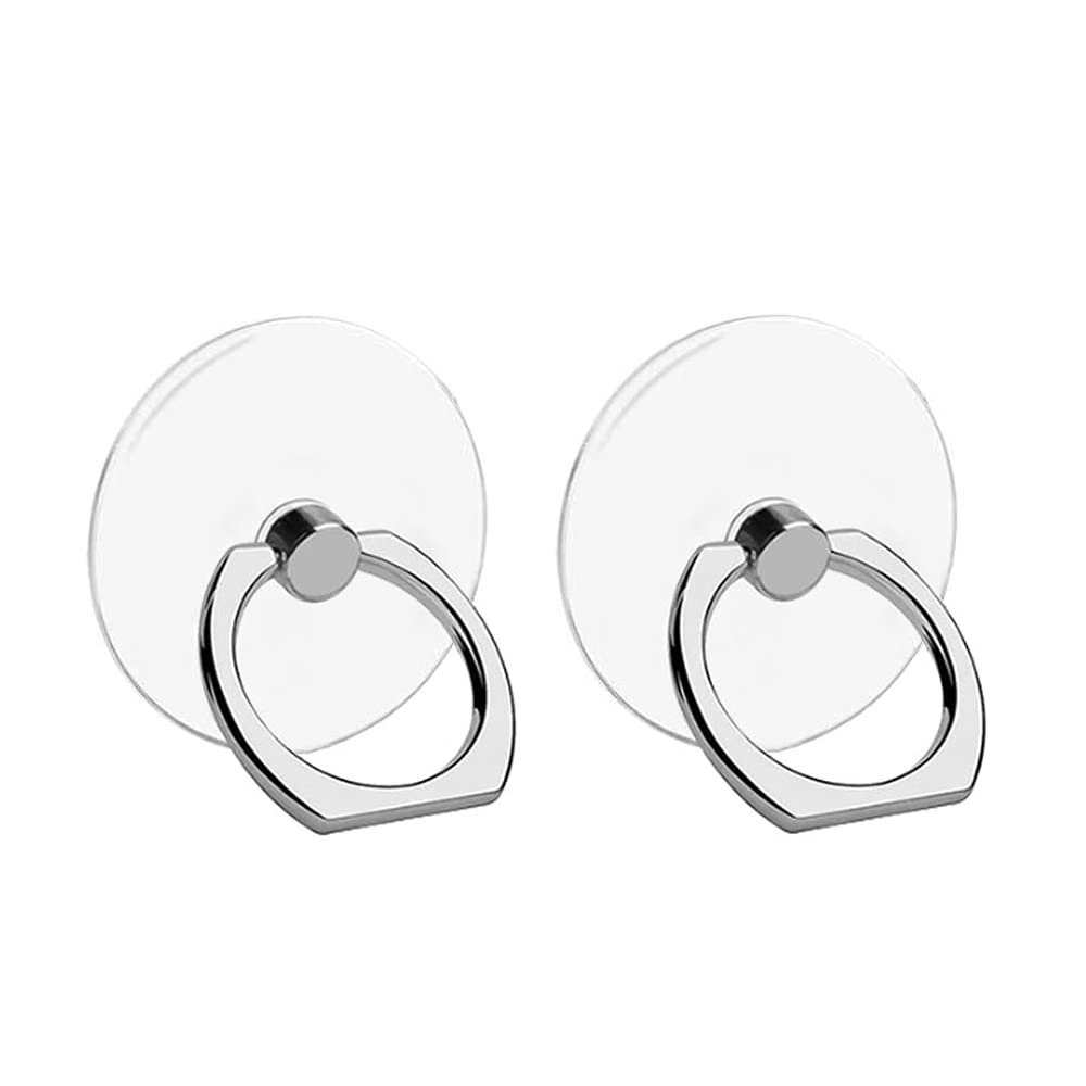 VOVIGGOL 2-Pack 360° Rotating Clear Ring Phone Holder - Universal Stand for iPhone & Smartphone Cases (Round) - Perfect for Hands-Free Viewing, Gaming & Selfies