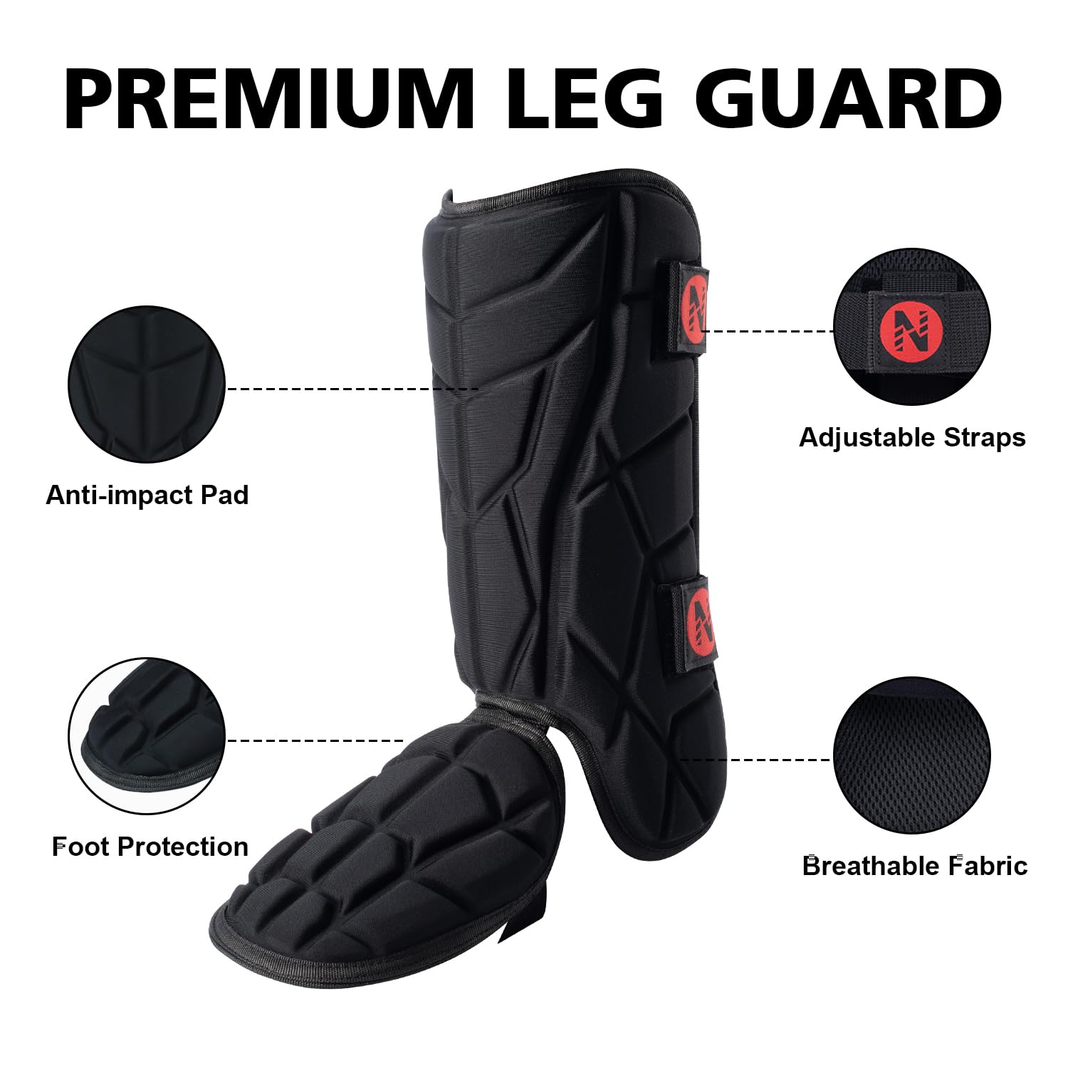 Best Baseball & Softball Batter's Leg Guards for Youth & Adults - Lightweight Shin Guards for Hitting & Protection - Perfect for Training, Games & Practice