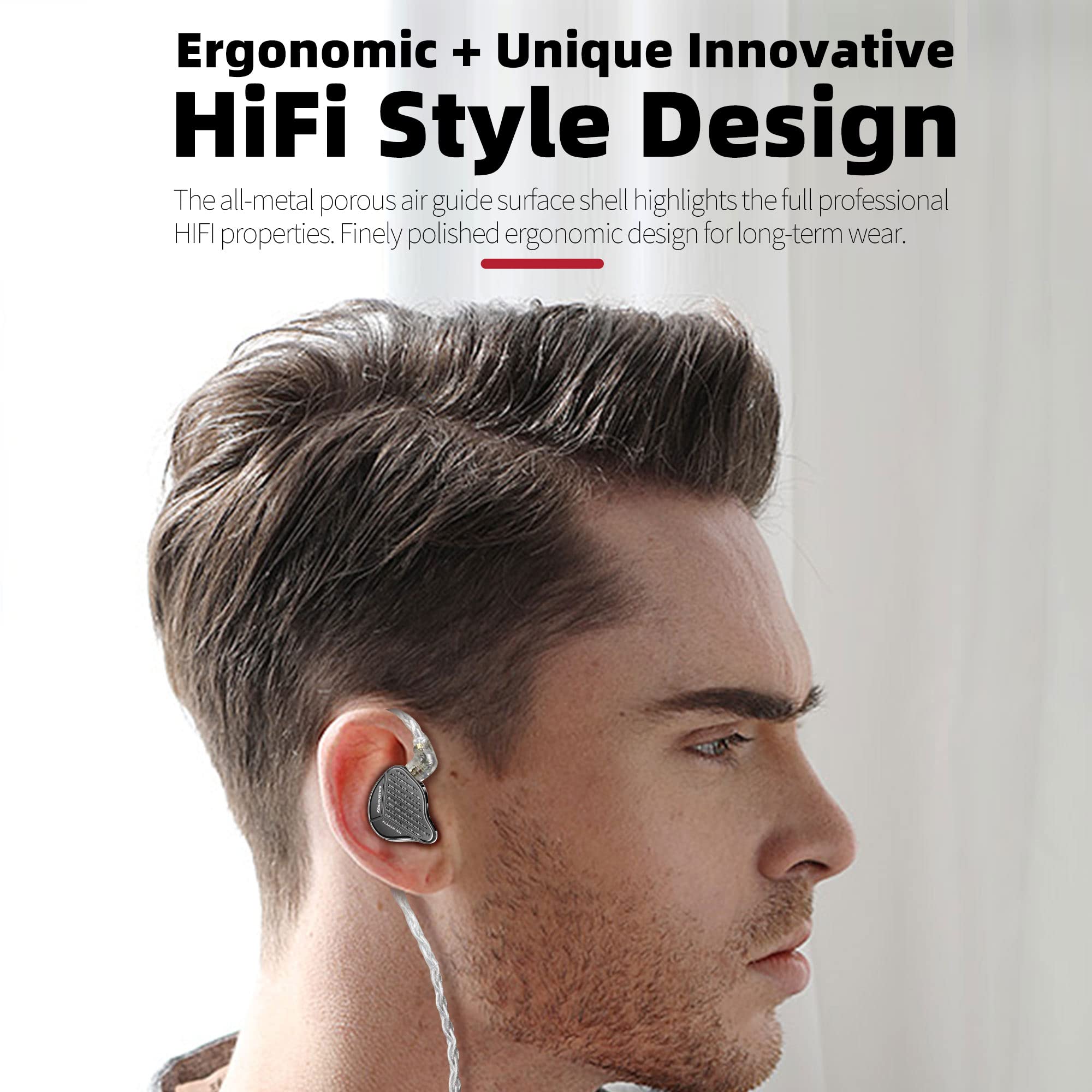 KZ PR1 Pro Planar IEM High Resolution Wired Earphones with Microphone - HiFi In-Ear Monitor Headphones for Audiophiles, Musicians & Studio Use (Black) | Perfect for Music Production, Gaming & Professional Audio Monitoring